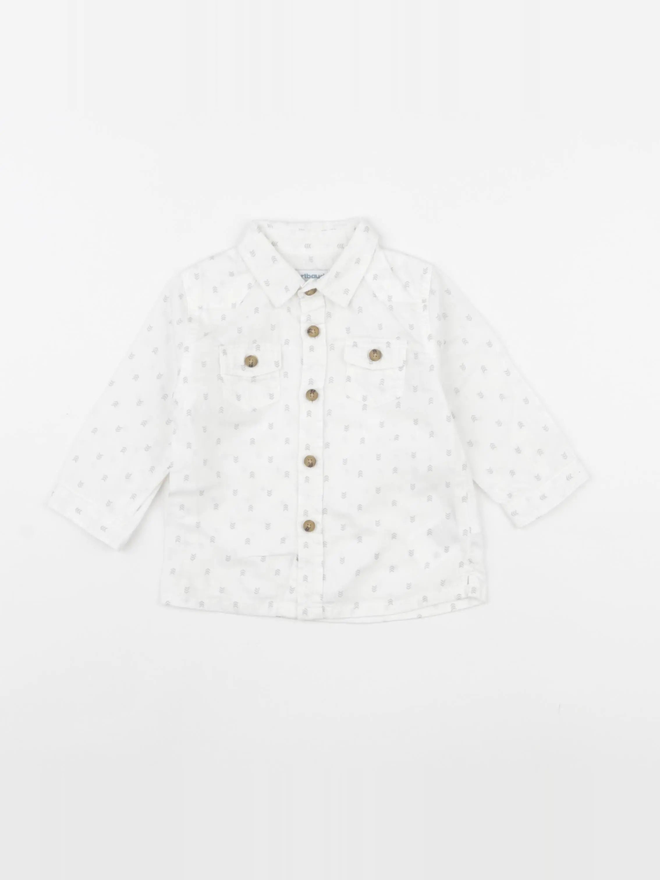 Vertbaudet - chemise gris - 6 mois