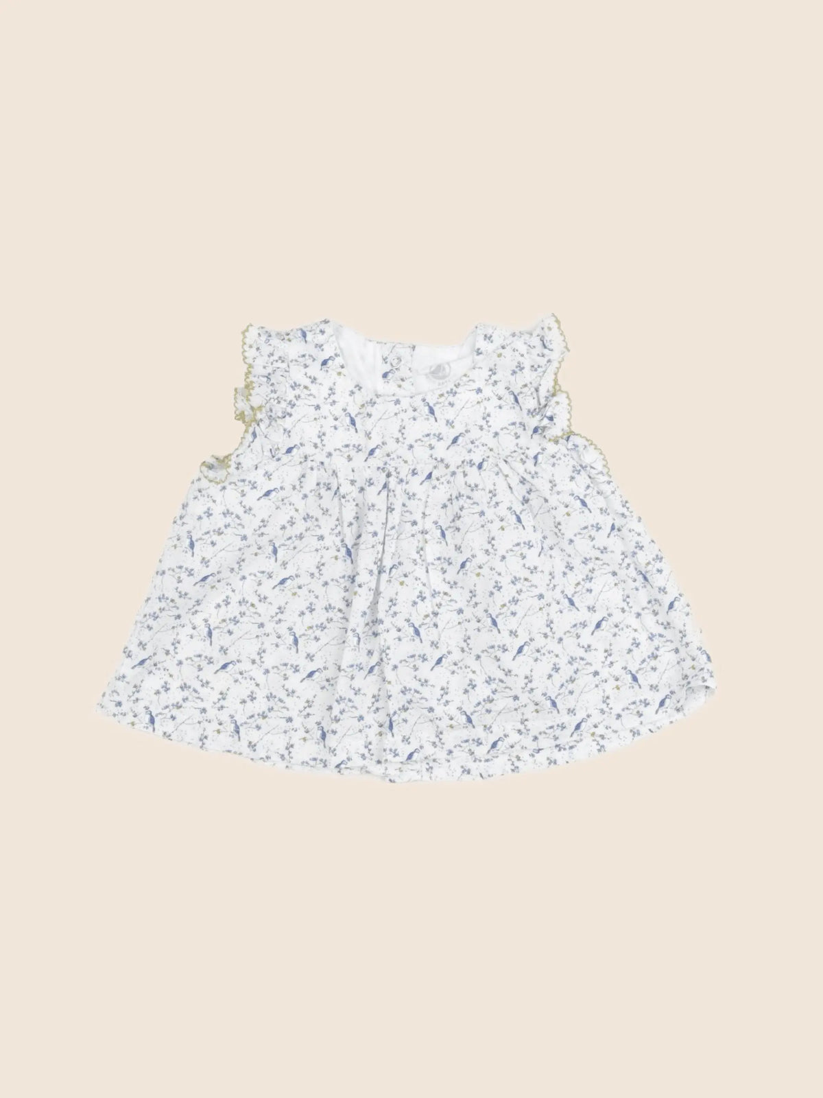 Petit Bateau - blouse bleu - 12 mois