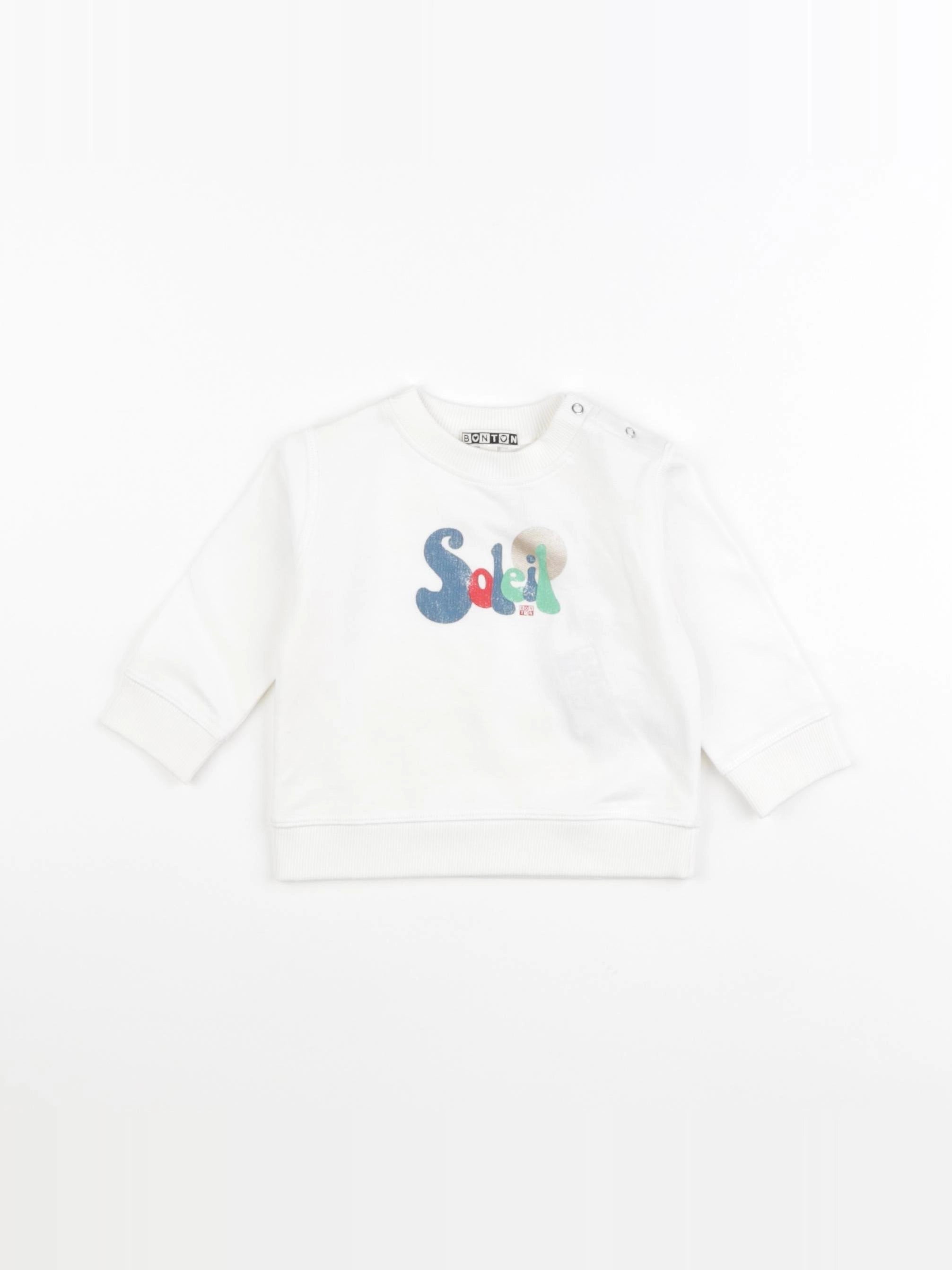 Bonton - sweat blanc - 6 mois