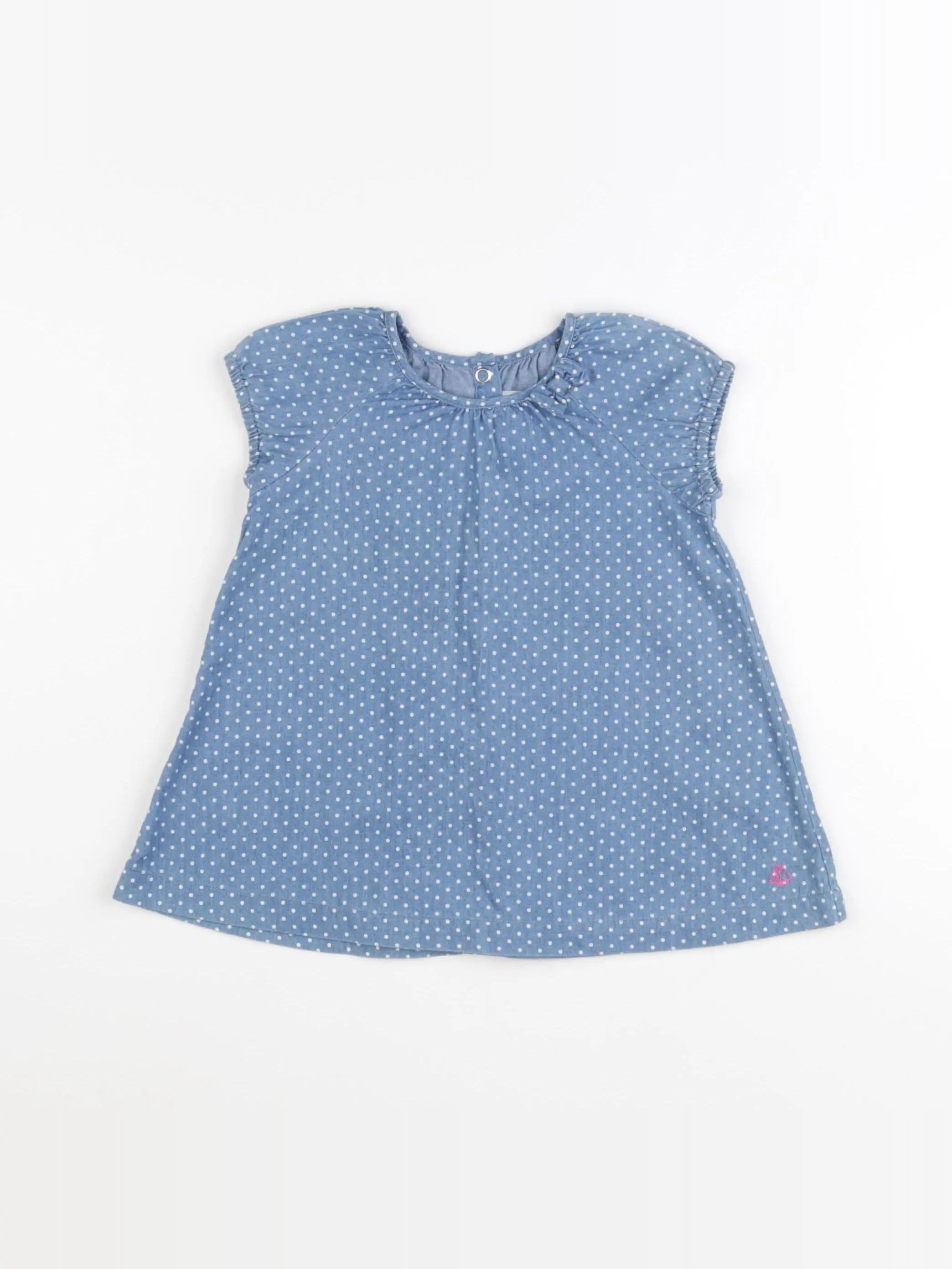 Petit Bateau - robe bleu - 6 mois