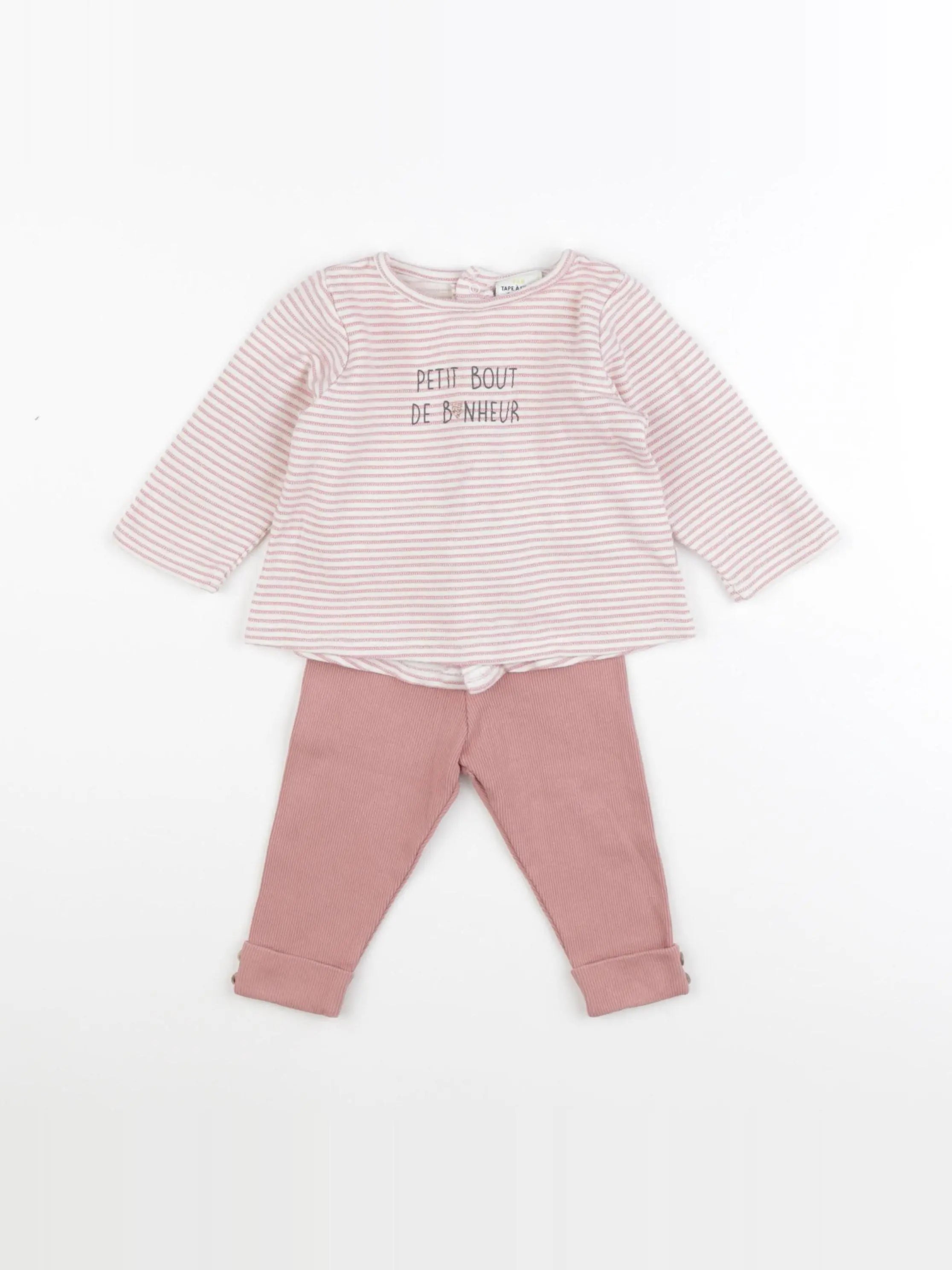 Tape à l'oeil - ensemble rose - 9 mois