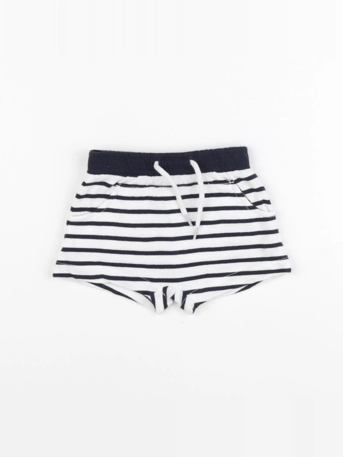 Vertbaudet - short blanc, bleu - 6 mois