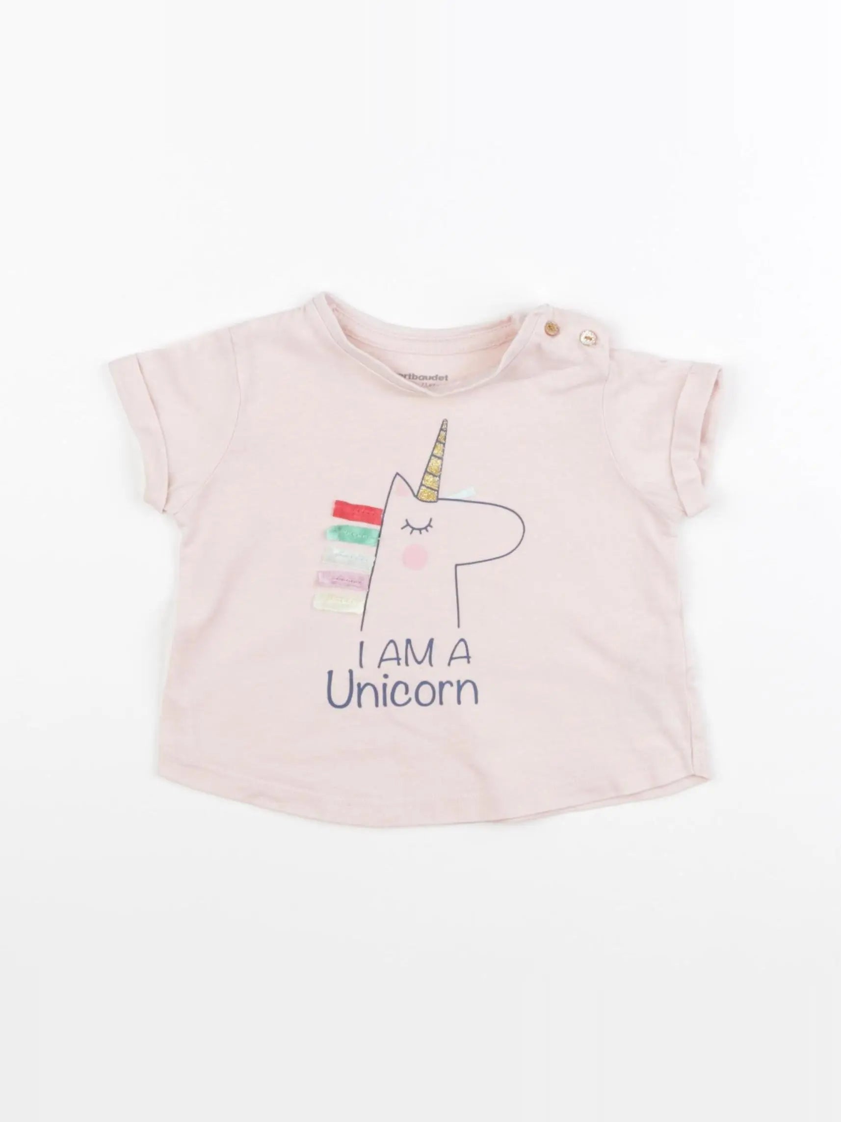 Vertbaudet - tee-shirt rose - 9 mois