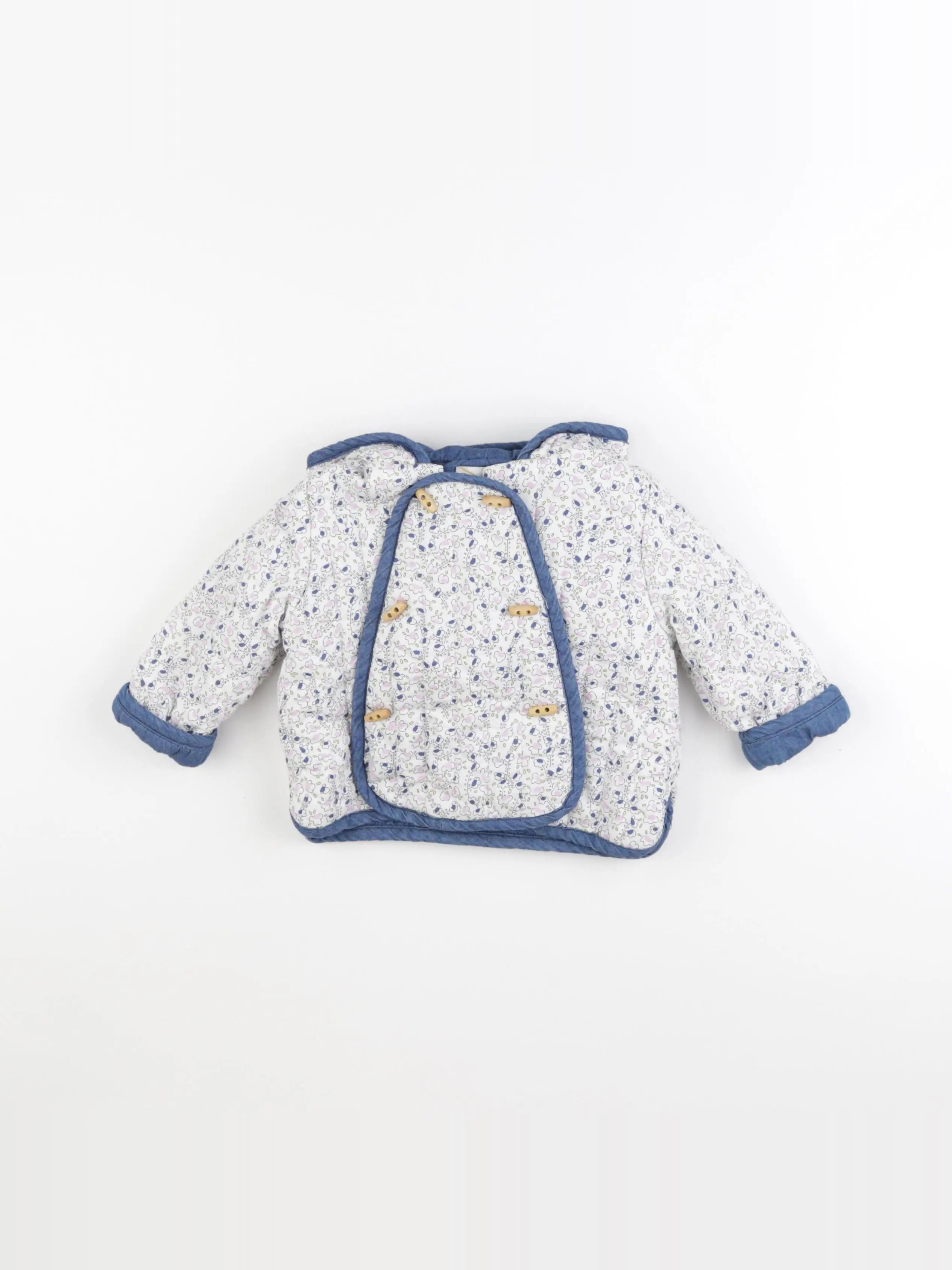 Cyrillus - veste blanc, bleu - 9 mois