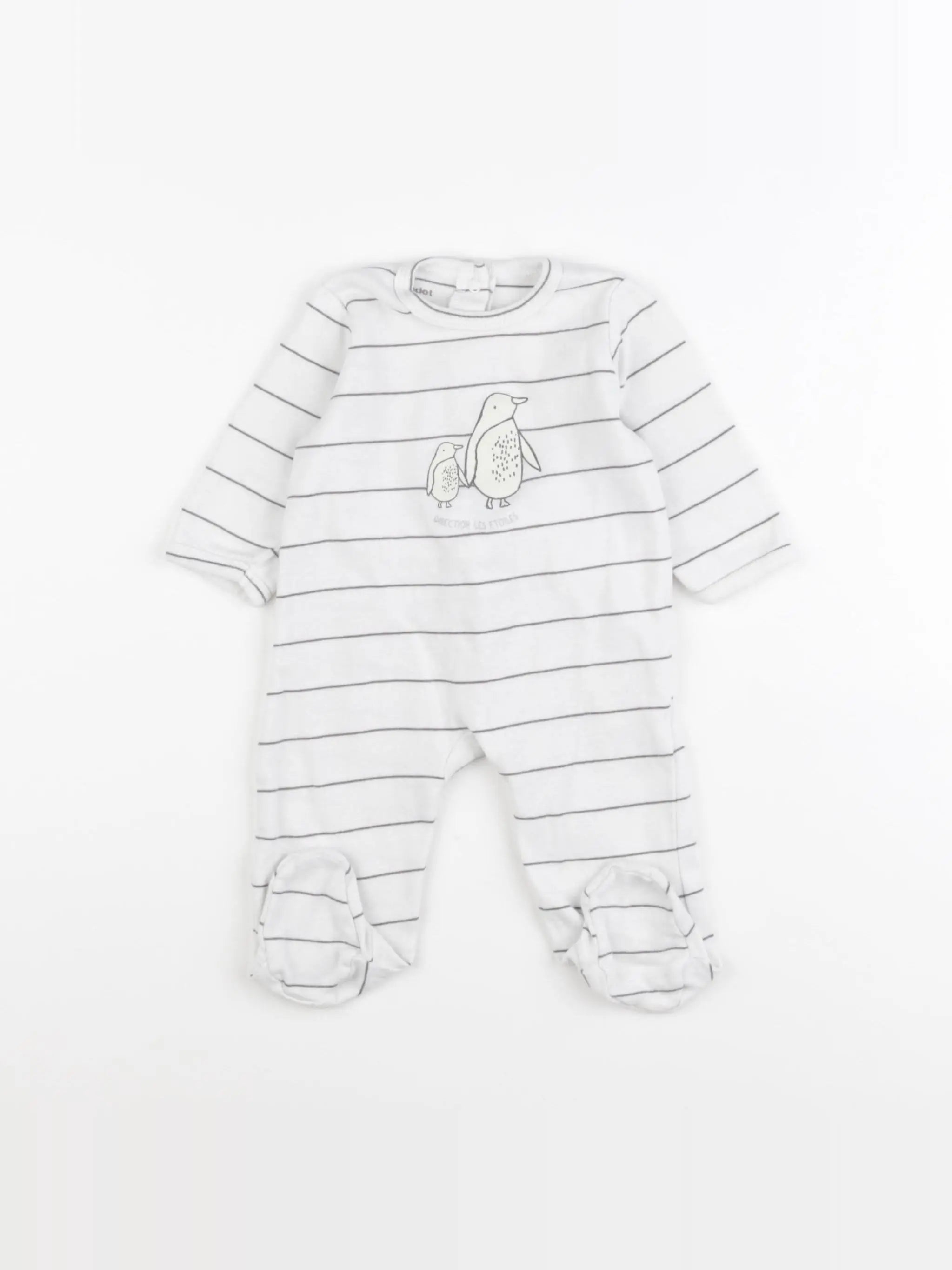 Vertbaudet - pyjama coton blanc - 6 mois