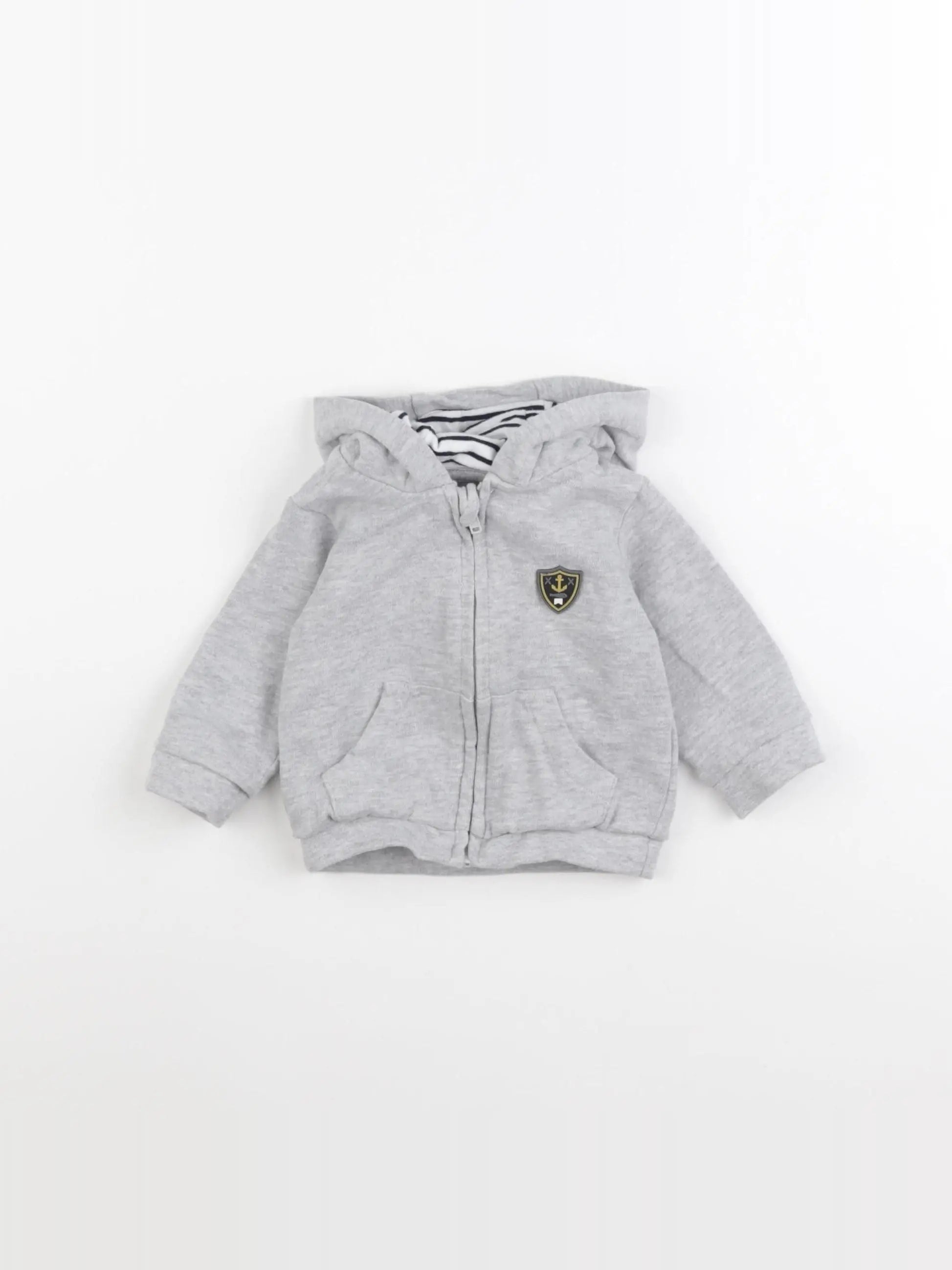 Vertbaudet - sweat gris - 3 mois