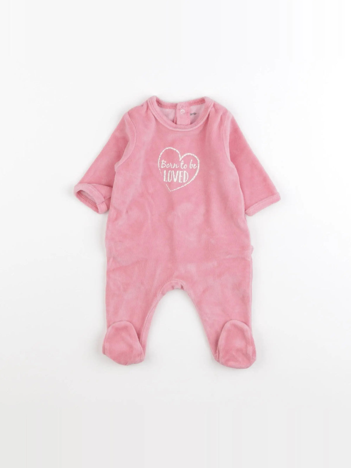 Vertbaudet - pyjama velours rose - 3 mois