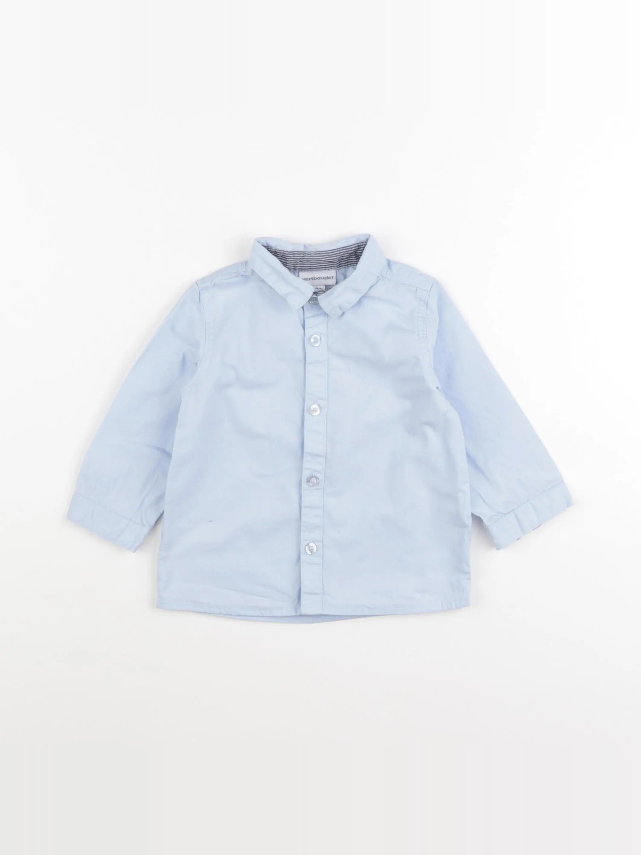 Vertbaudet - chemise bleu - 12 mois
