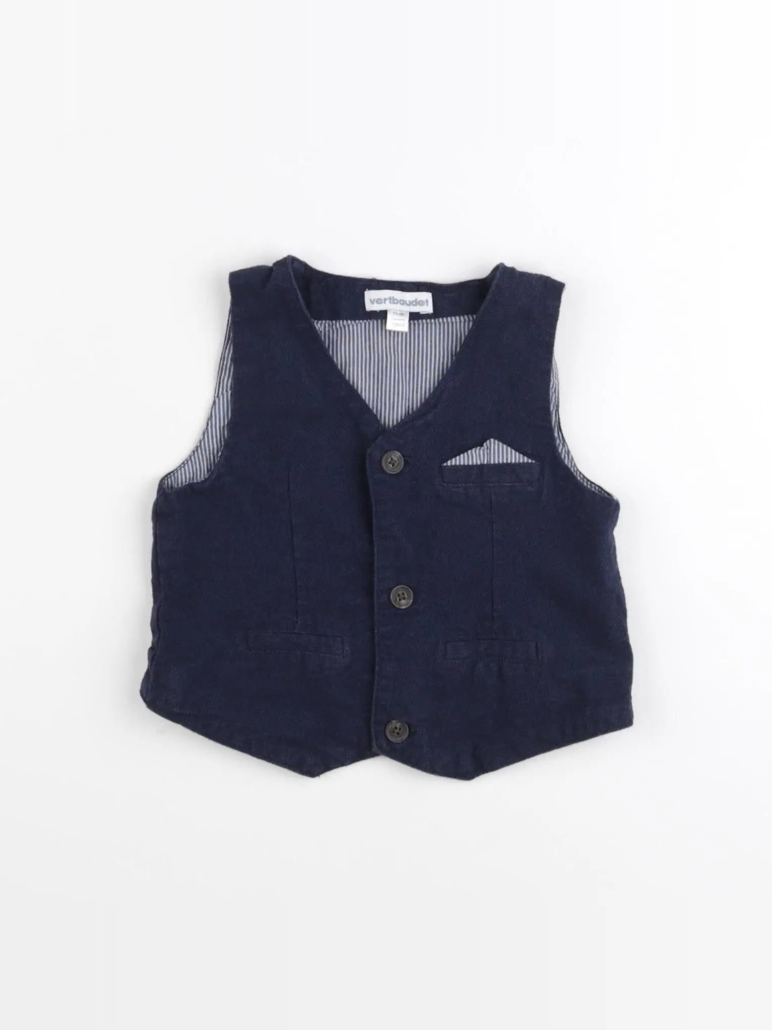 Vertbaudet - gilet bleu - 12 mois