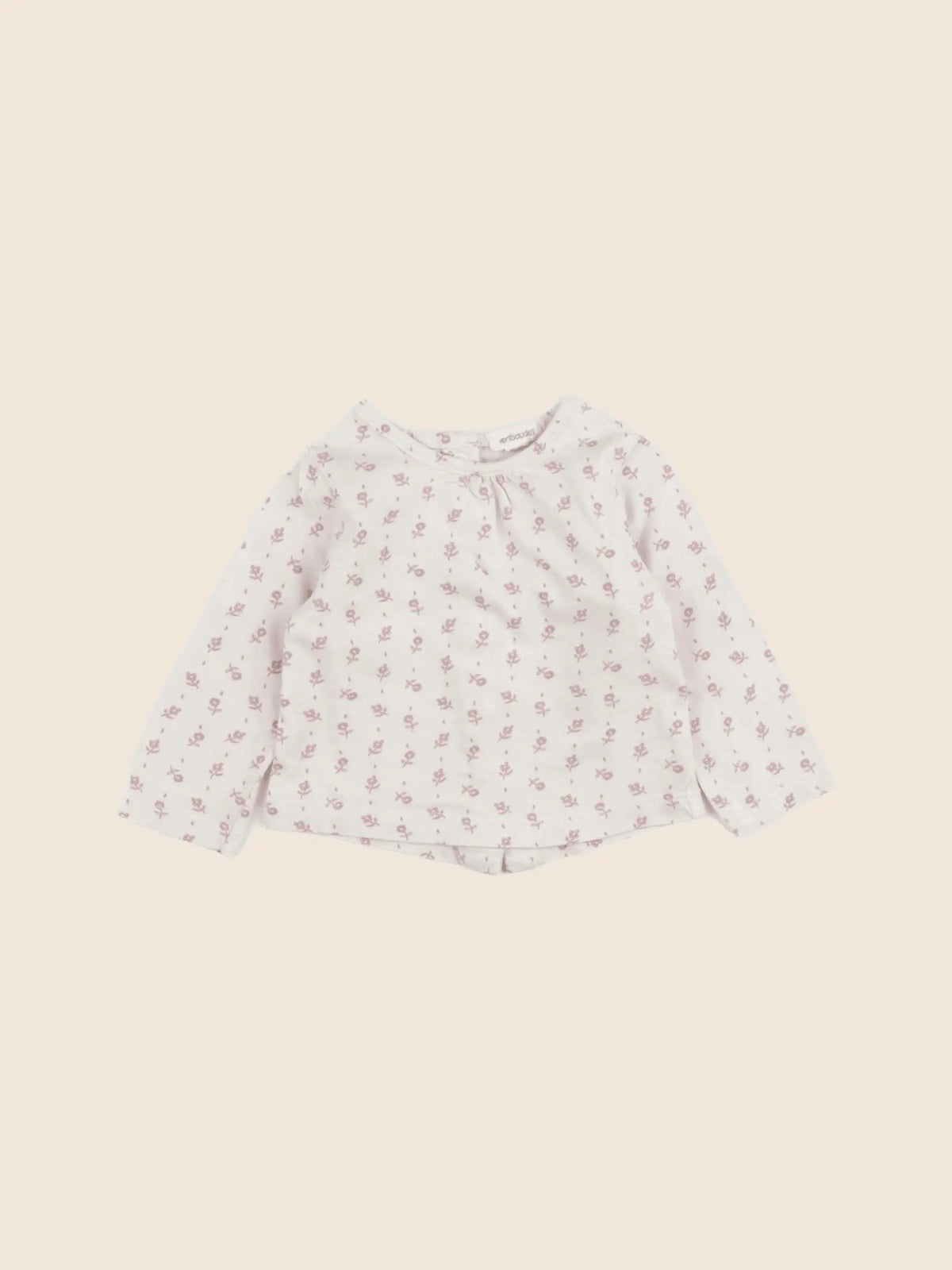 Vertbaudet - tee-shirt beige, rose - 3 mois