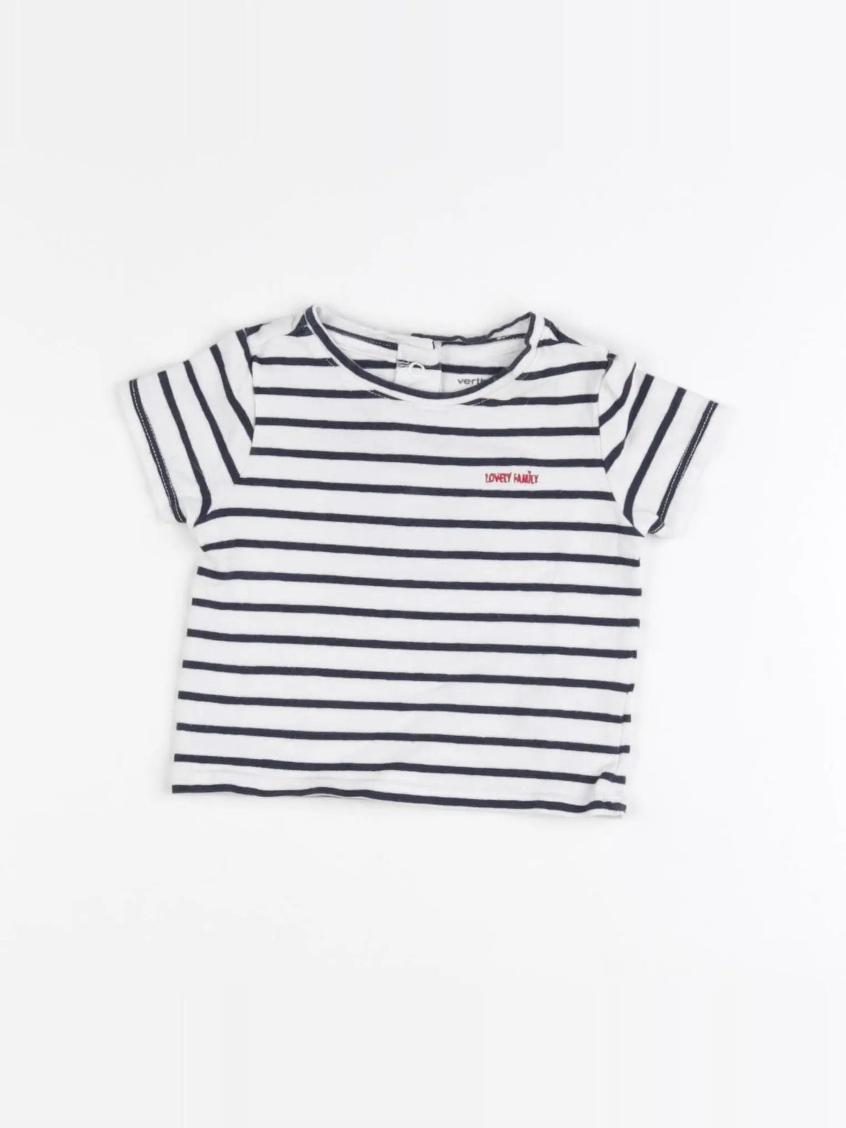 Vertbaudet - tee-shirt blanc, bleu - 3 mois