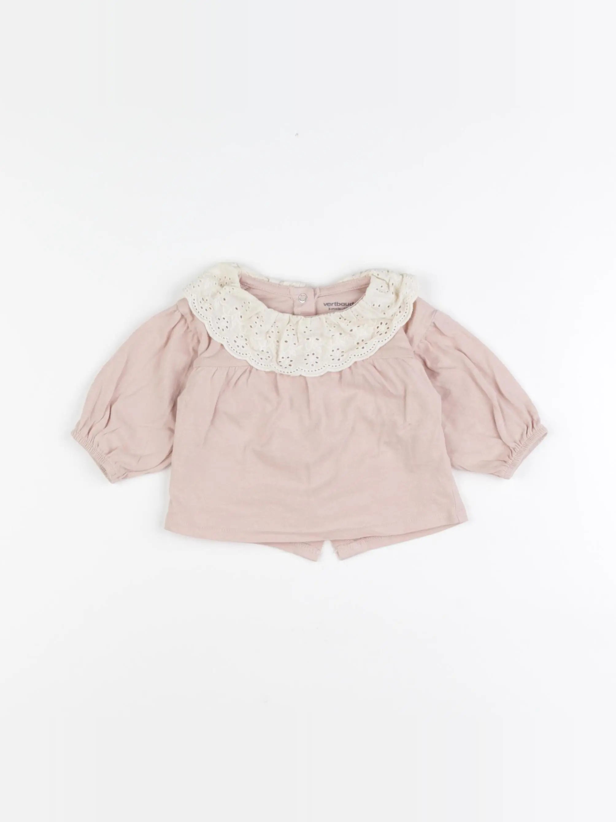 Vertbaudet - tee-shirt rose - 3 mois
