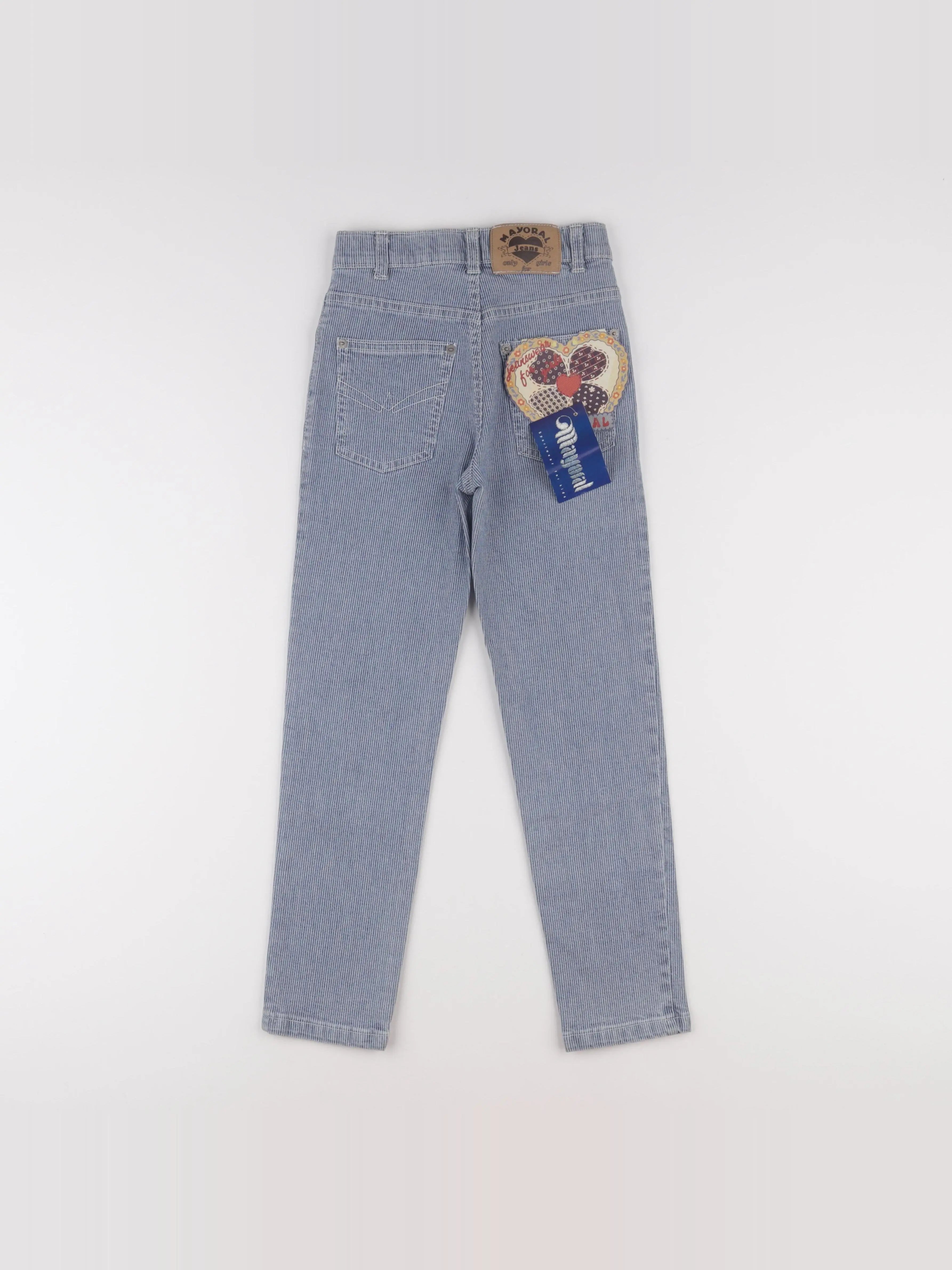 Vintage - pantalon bleu, blanc - 8 ans