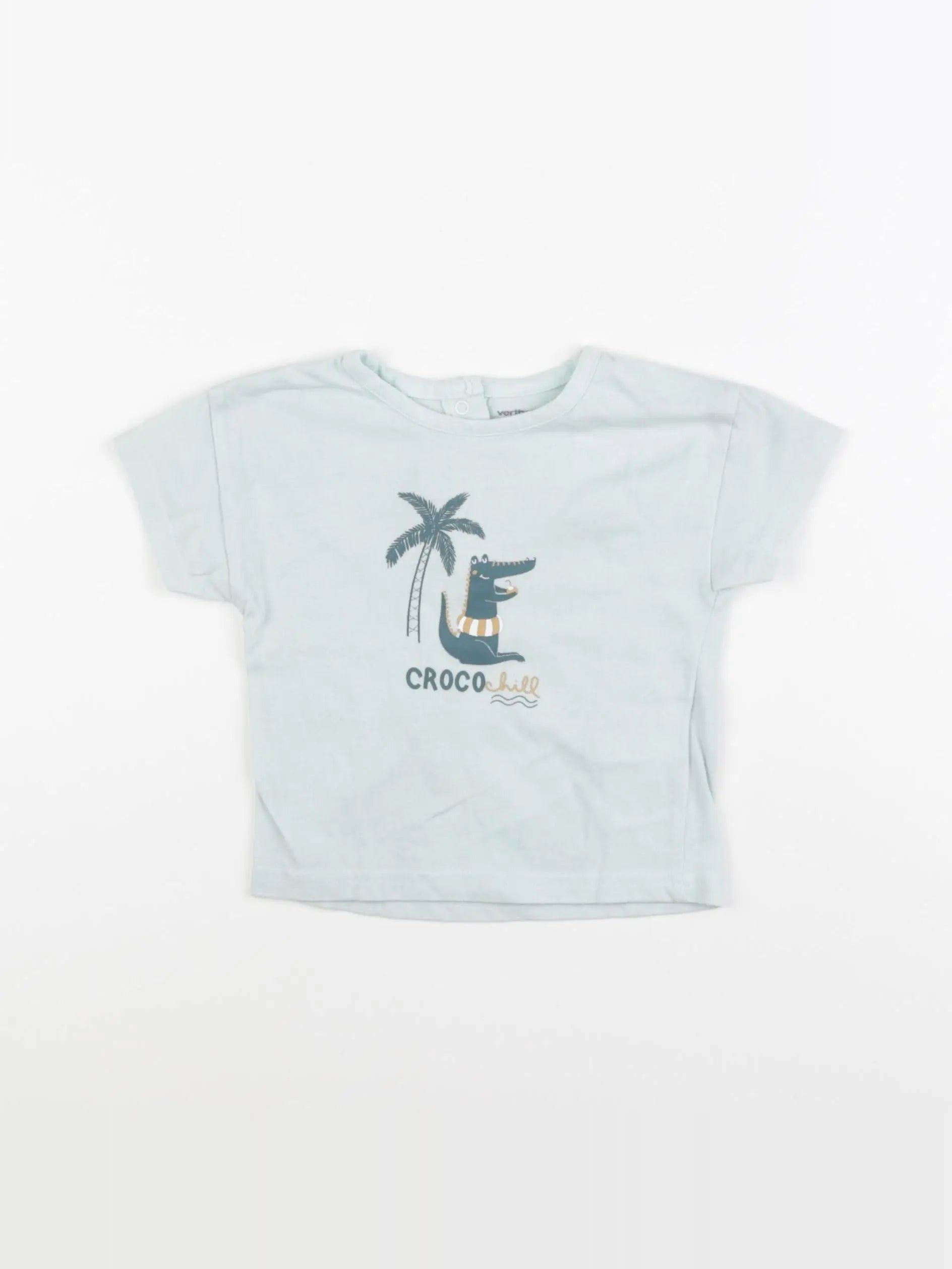 Vertbaudet - tee-shirt bleu - 12 mois