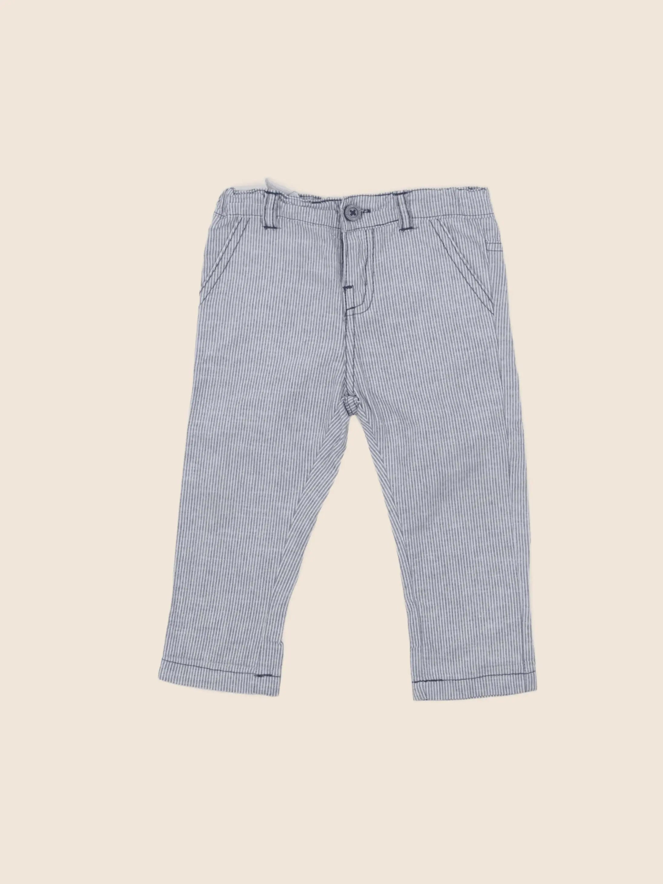 Vertbaudet - pantalon bleu - 12 mois