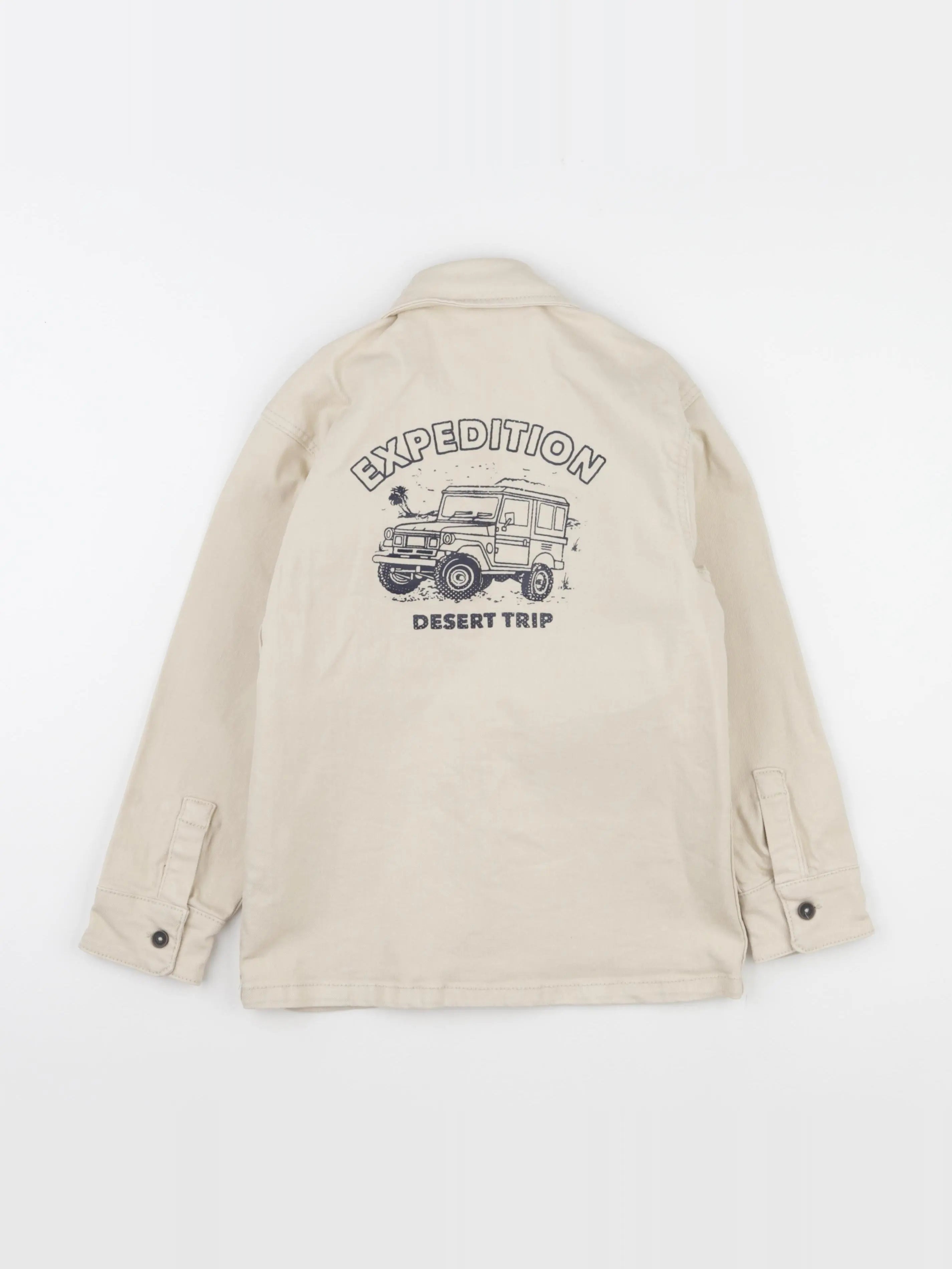 Vertbaudet - veste imprimé au dos beige - 8 ans