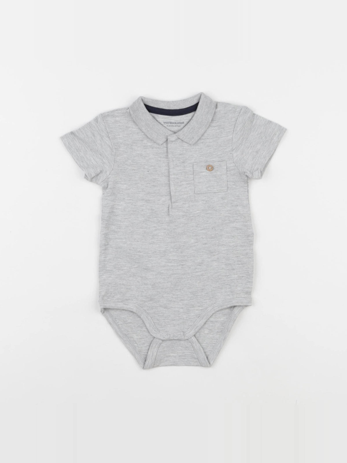 Vertbaudet - body à col gris - 6 mois