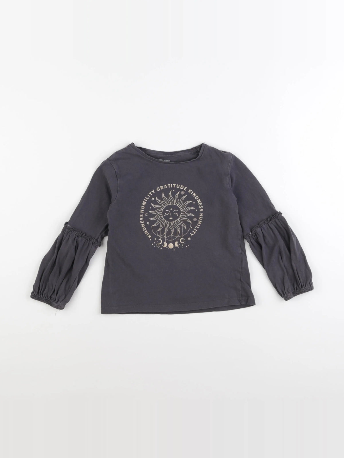 Vertbaudet - tee-shirt gris, or - 6 ans