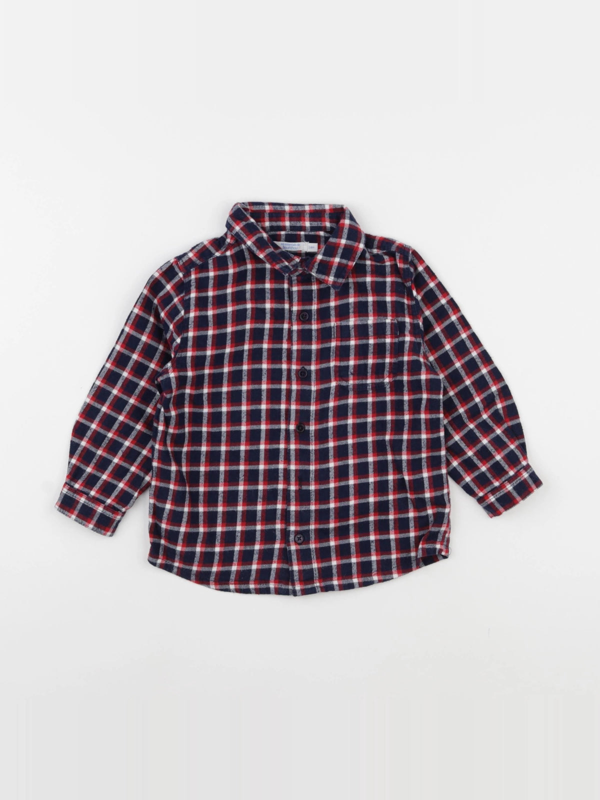 Boutchou - chemise bleu, rouge - 24 mois