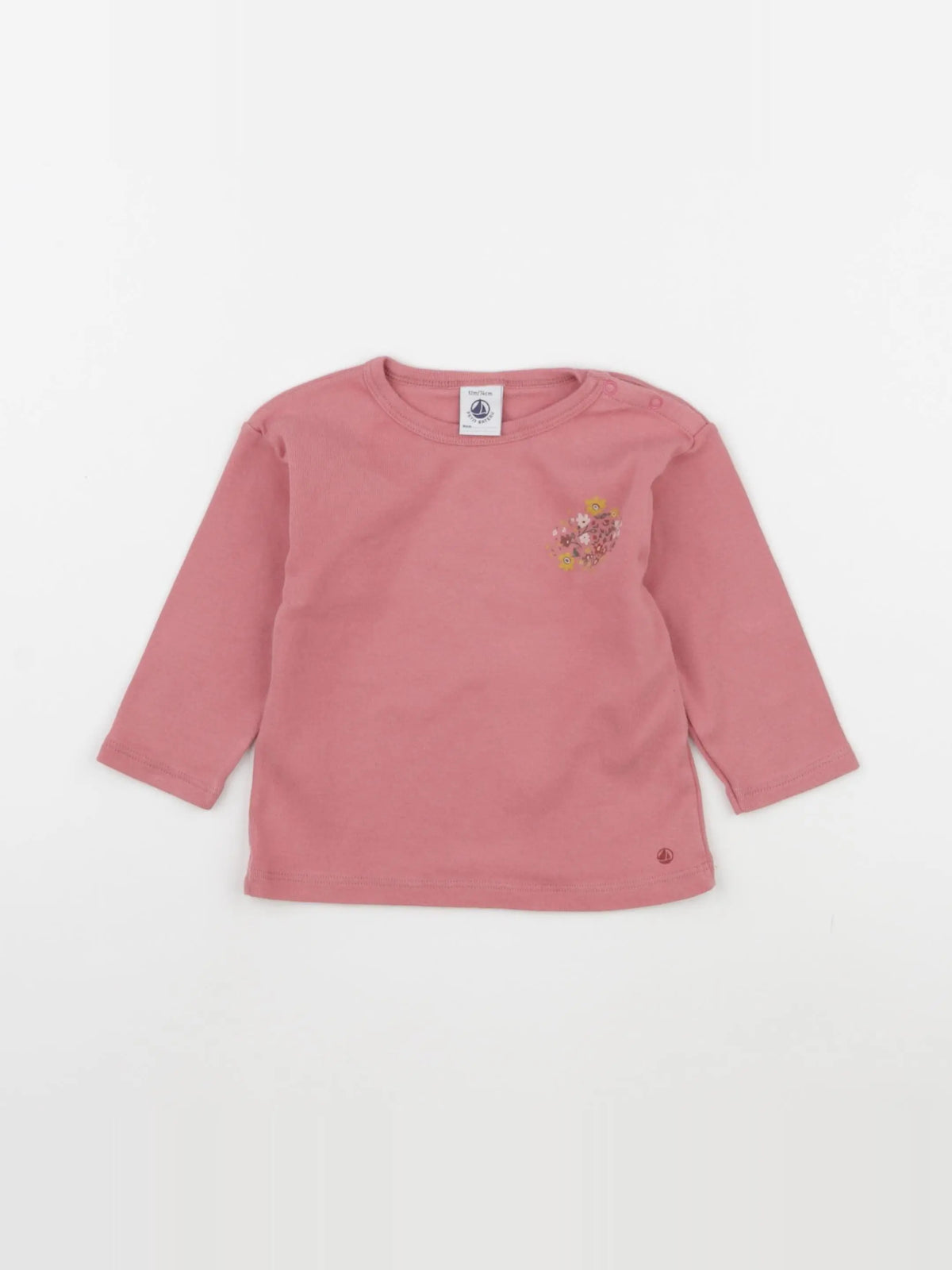 Petit Bateau - tee-shirt rose - 12 mois