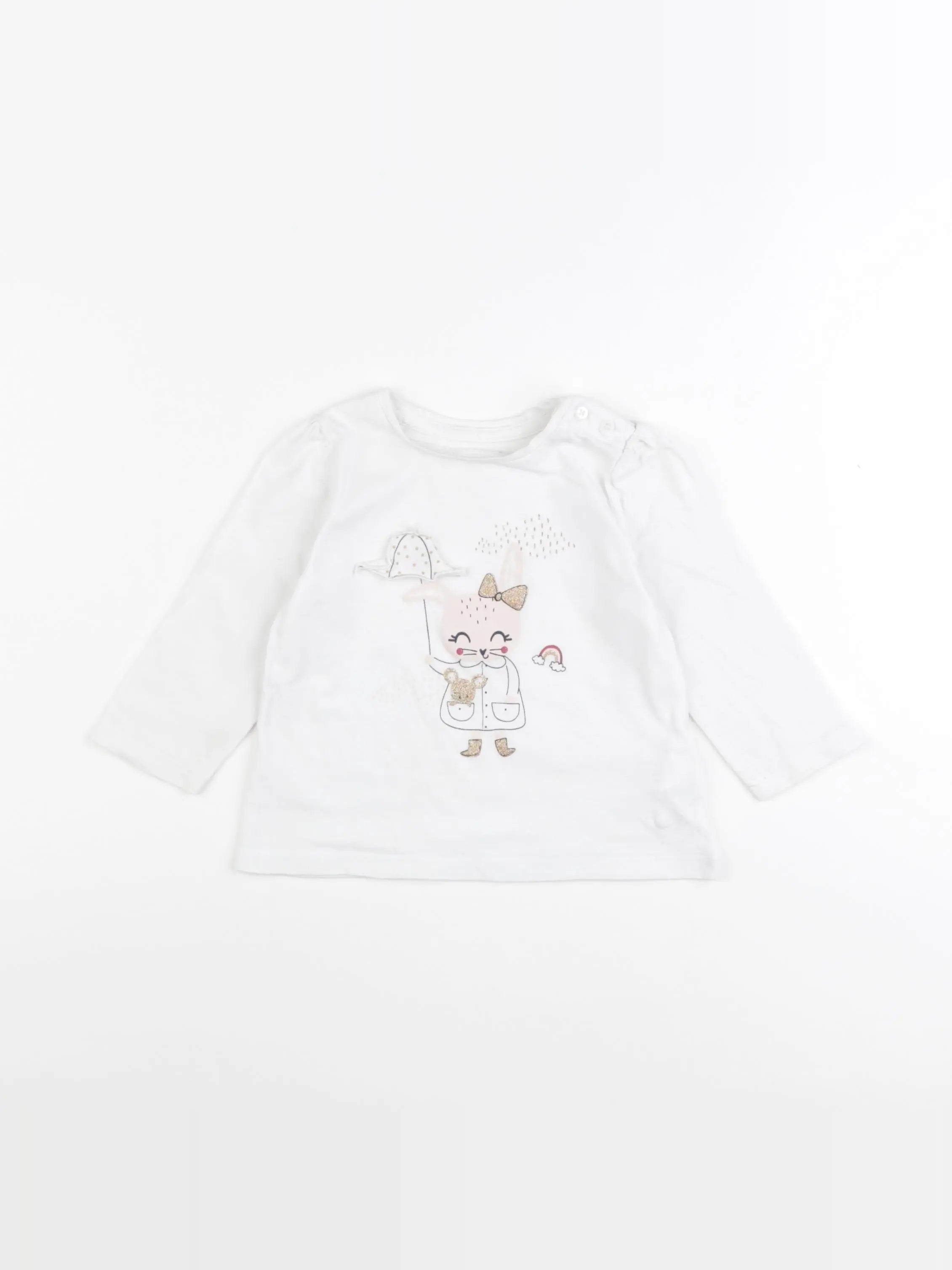 Vertbaudet - tee-shirt blanc - 12 mois