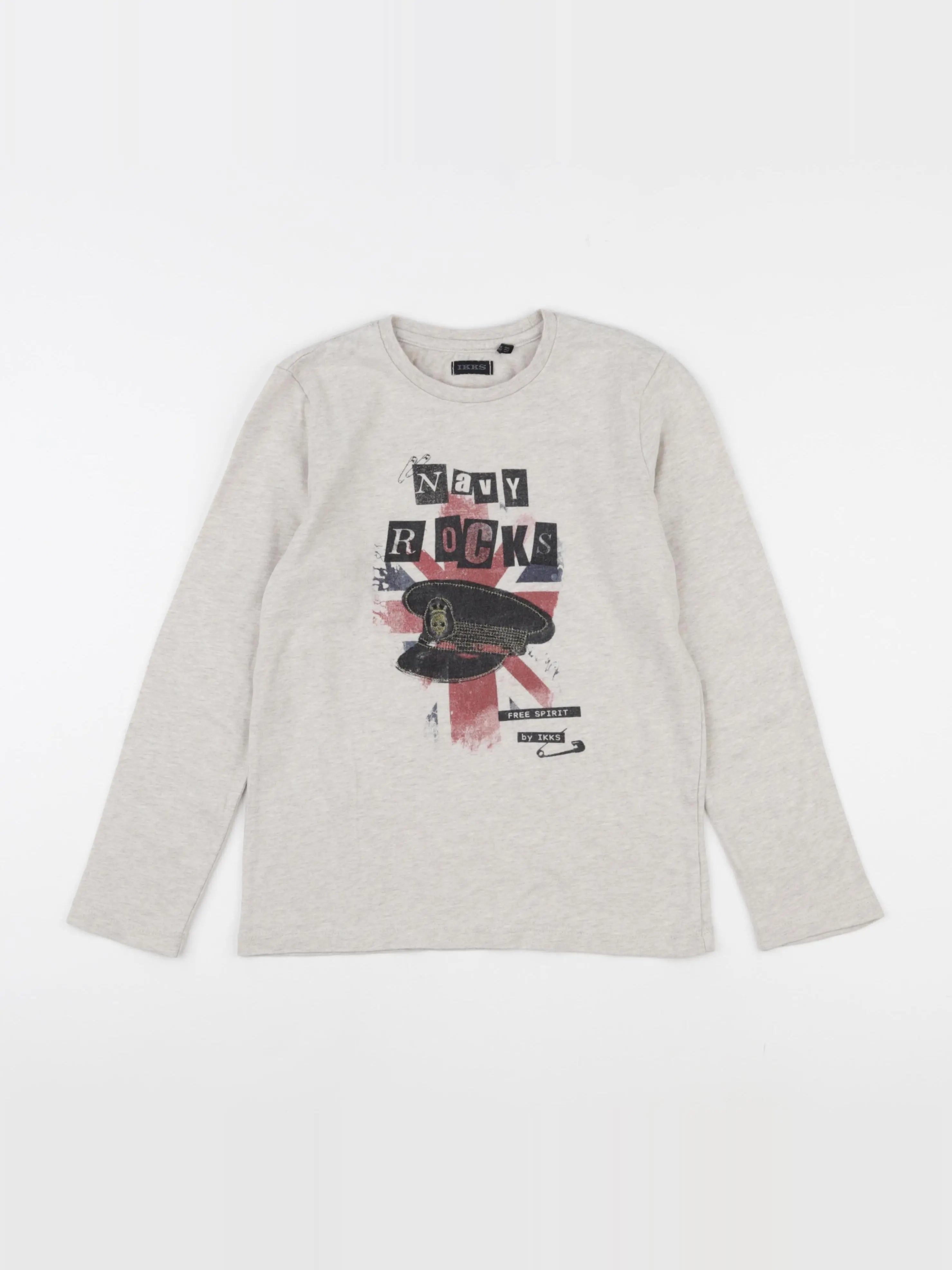 IKKS - tee-shirt beige - 8 ans