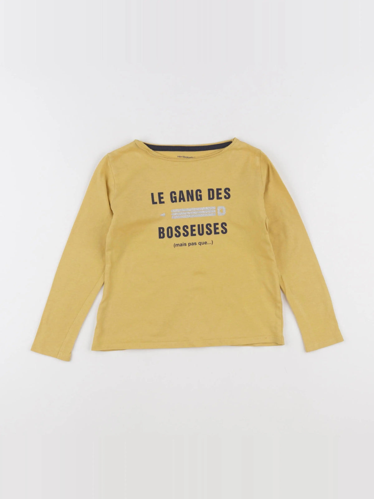 Vertbaudet - tee-shirt jaune, argent - 5 ans