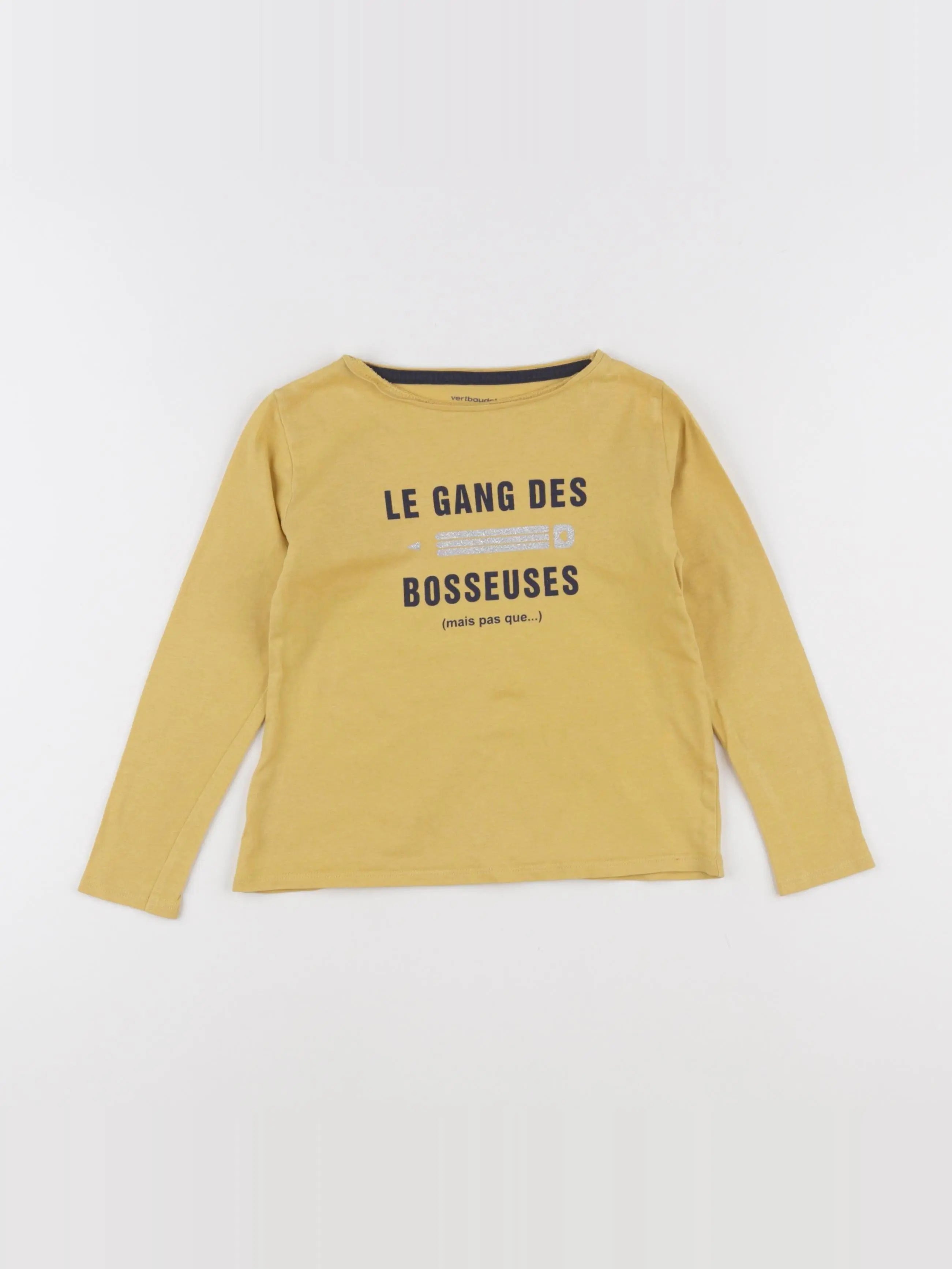 Vertbaudet - tee-shirt jaune, argent - 5 ans