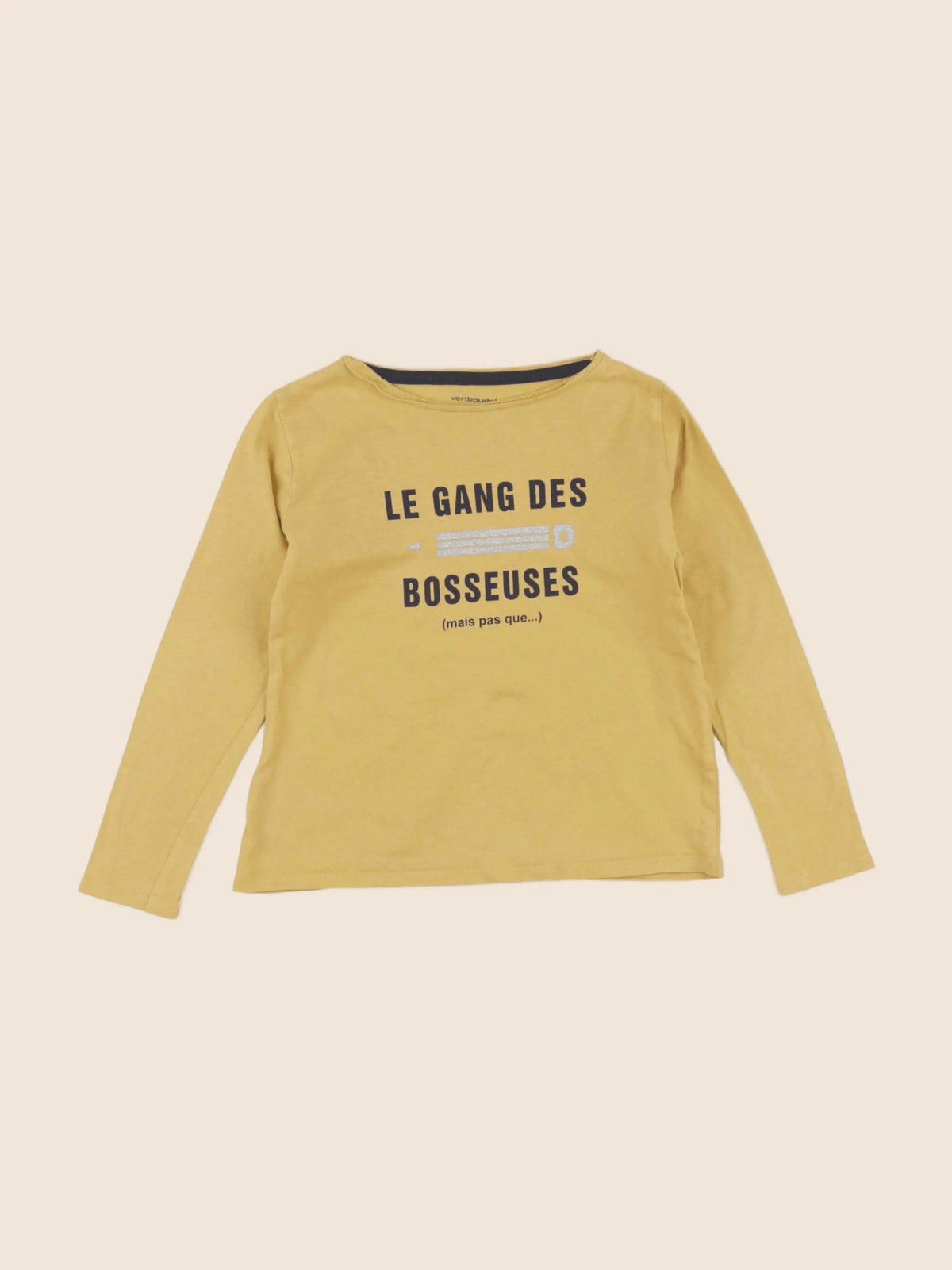 Vertbaudet - tee-shirt jaune, argent - 5 ans