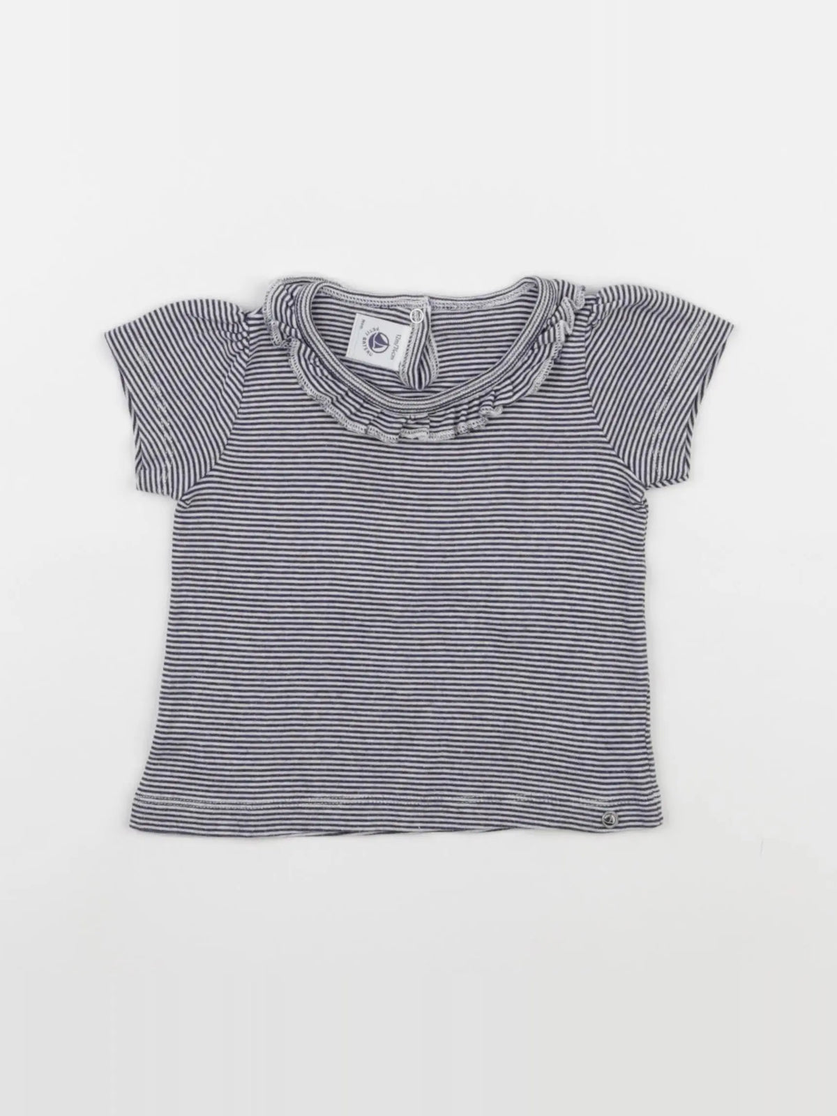Petit Bateau - tee-shirt bleu - 12 mois