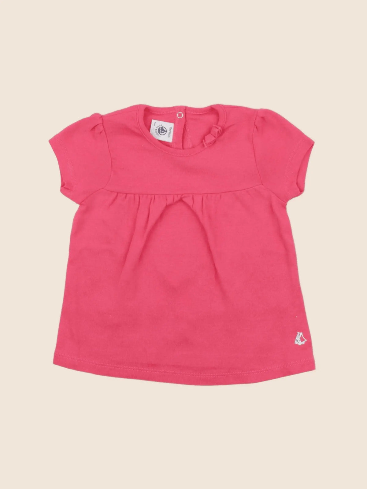Petit Bateau - tee-shirt rose - 12 mois