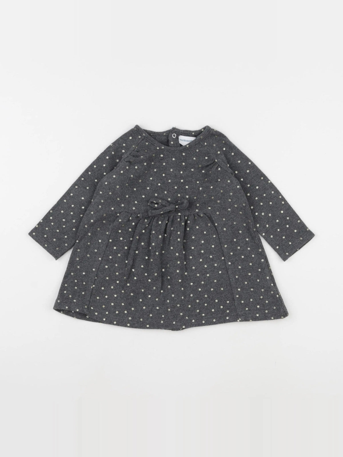 Vertbaudet - robe gris, or - 12 mois