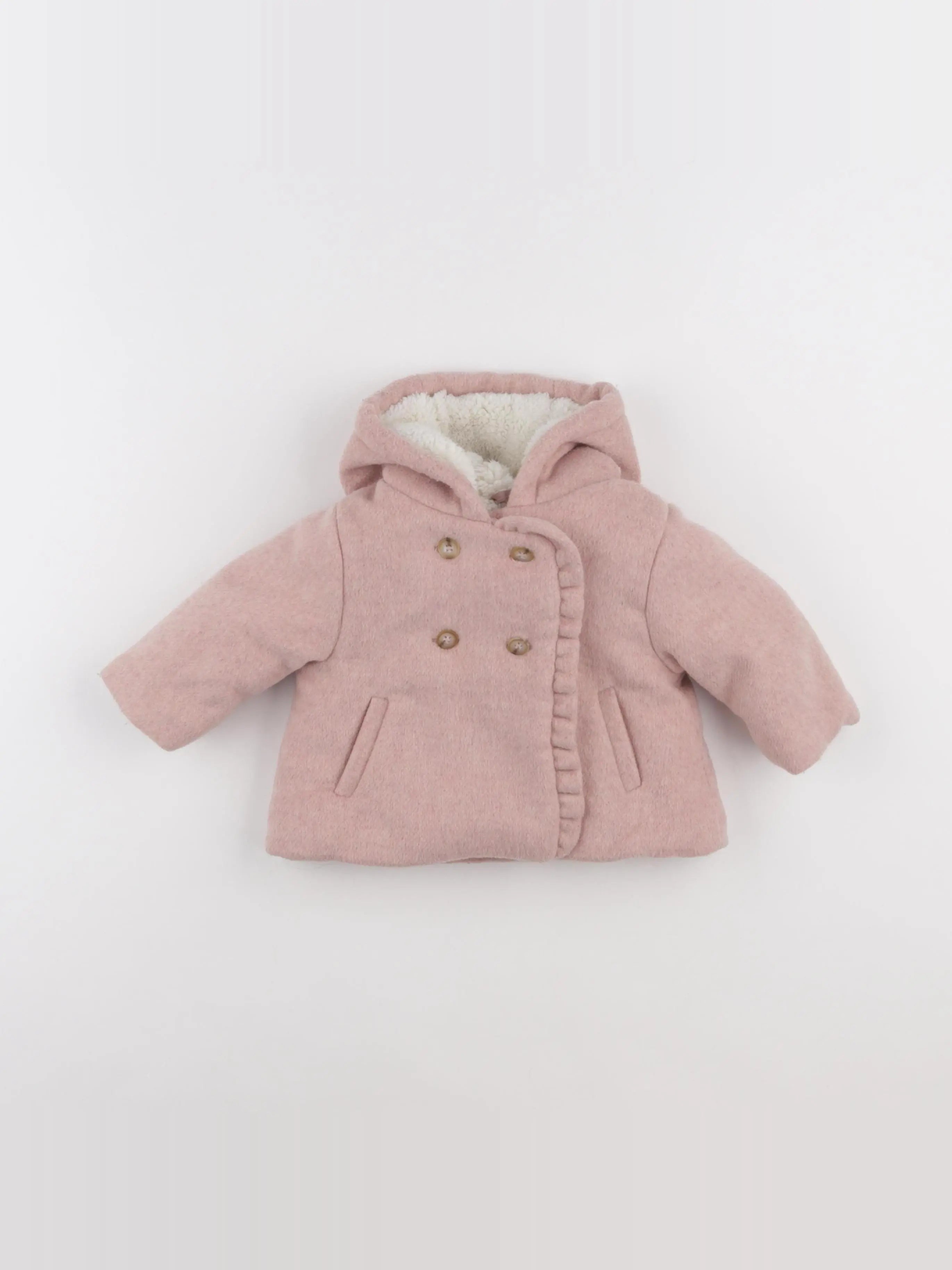 Vertbaudet - manteau rose - 6 mois