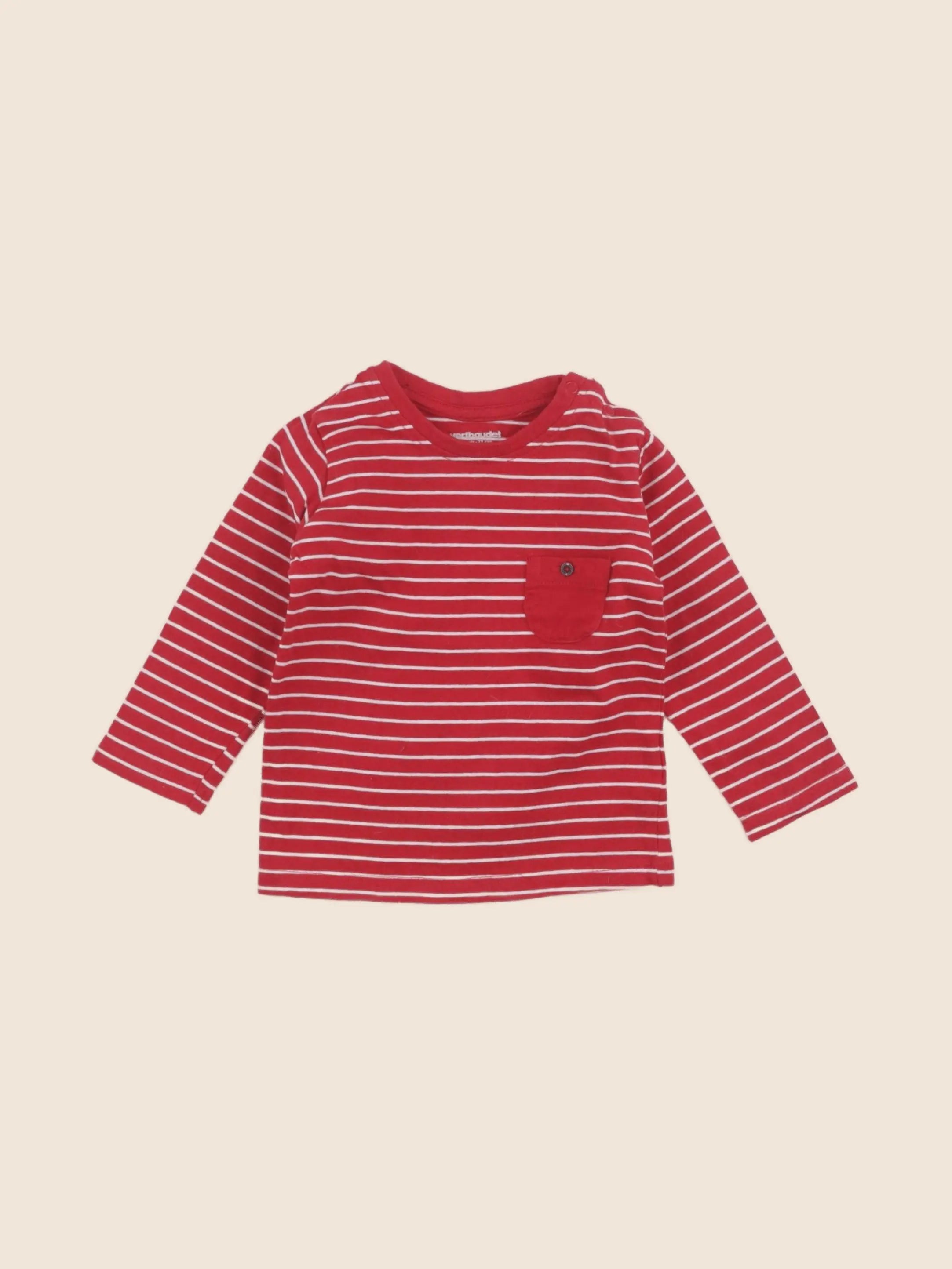 Vertbaudet - tee-shirt rouge - 9 mois