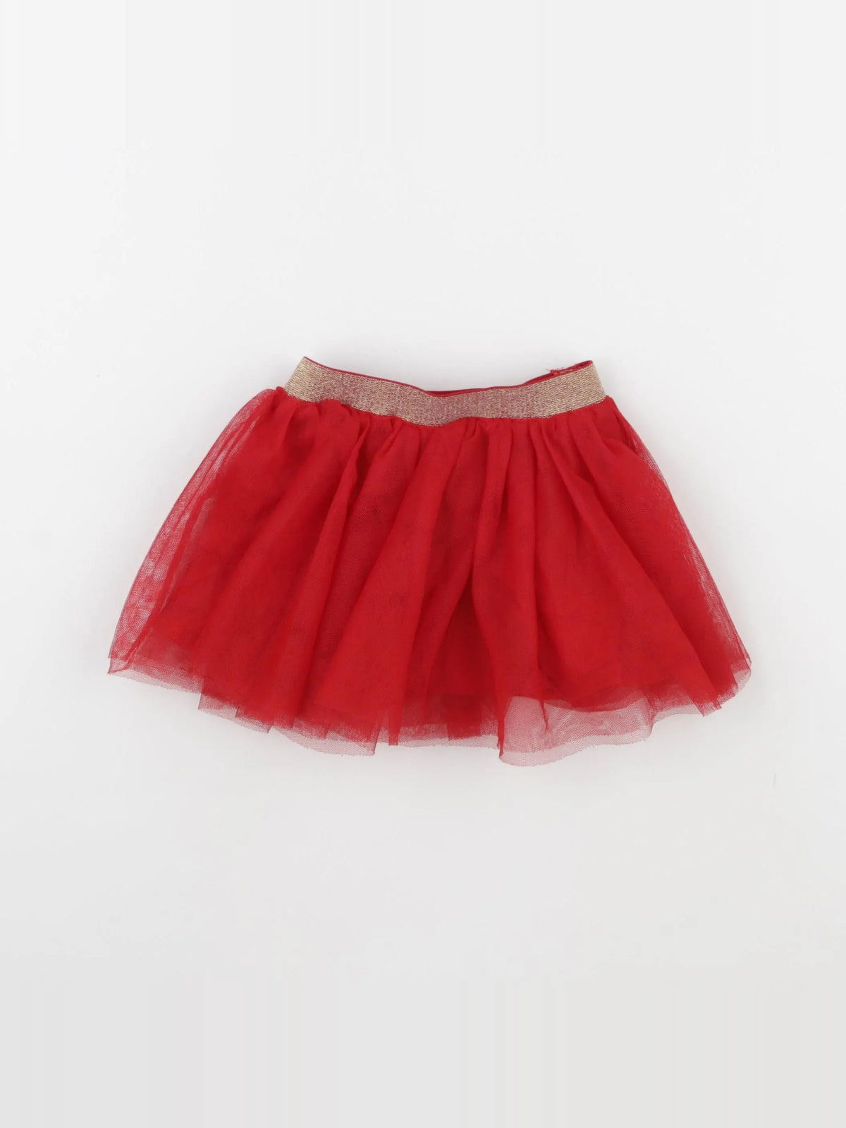 Vertbaudet - jupe rouge, or - 18 mois