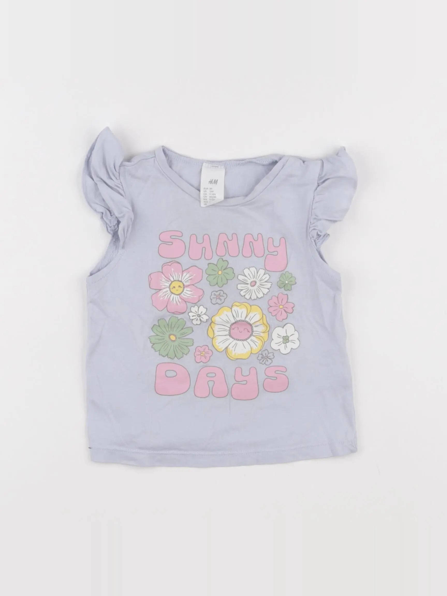 H&M - tee-shirt bleu - 9/12 mois