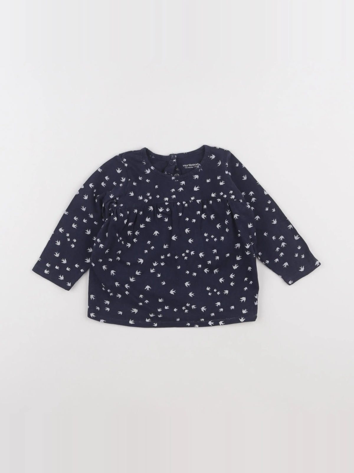 Vertbaudet - tee-shirt bleu - 12 mois