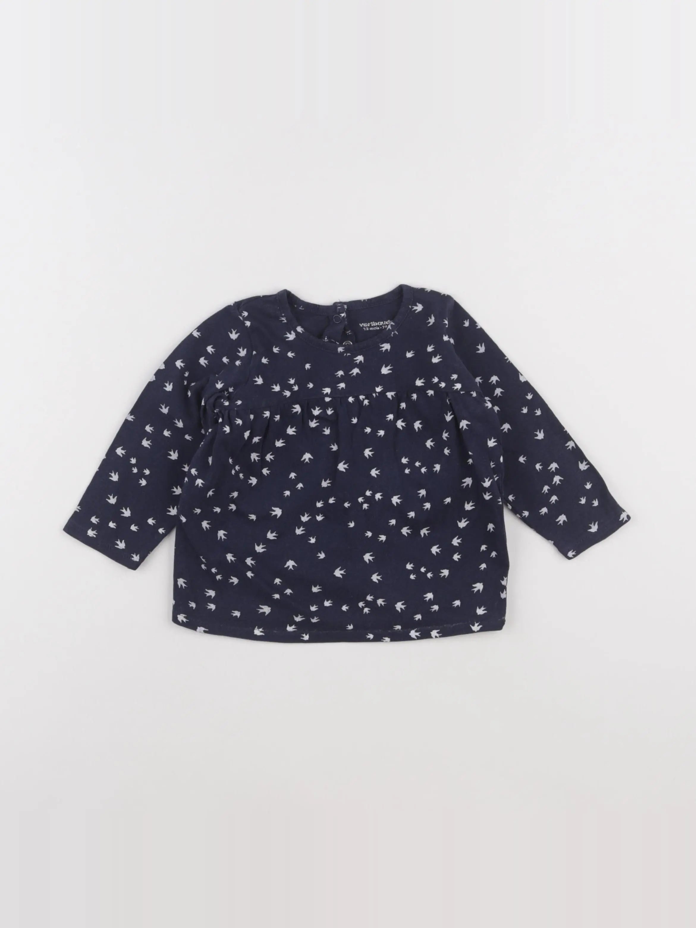 Vertbaudet - tee-shirt bleu - 12 mois