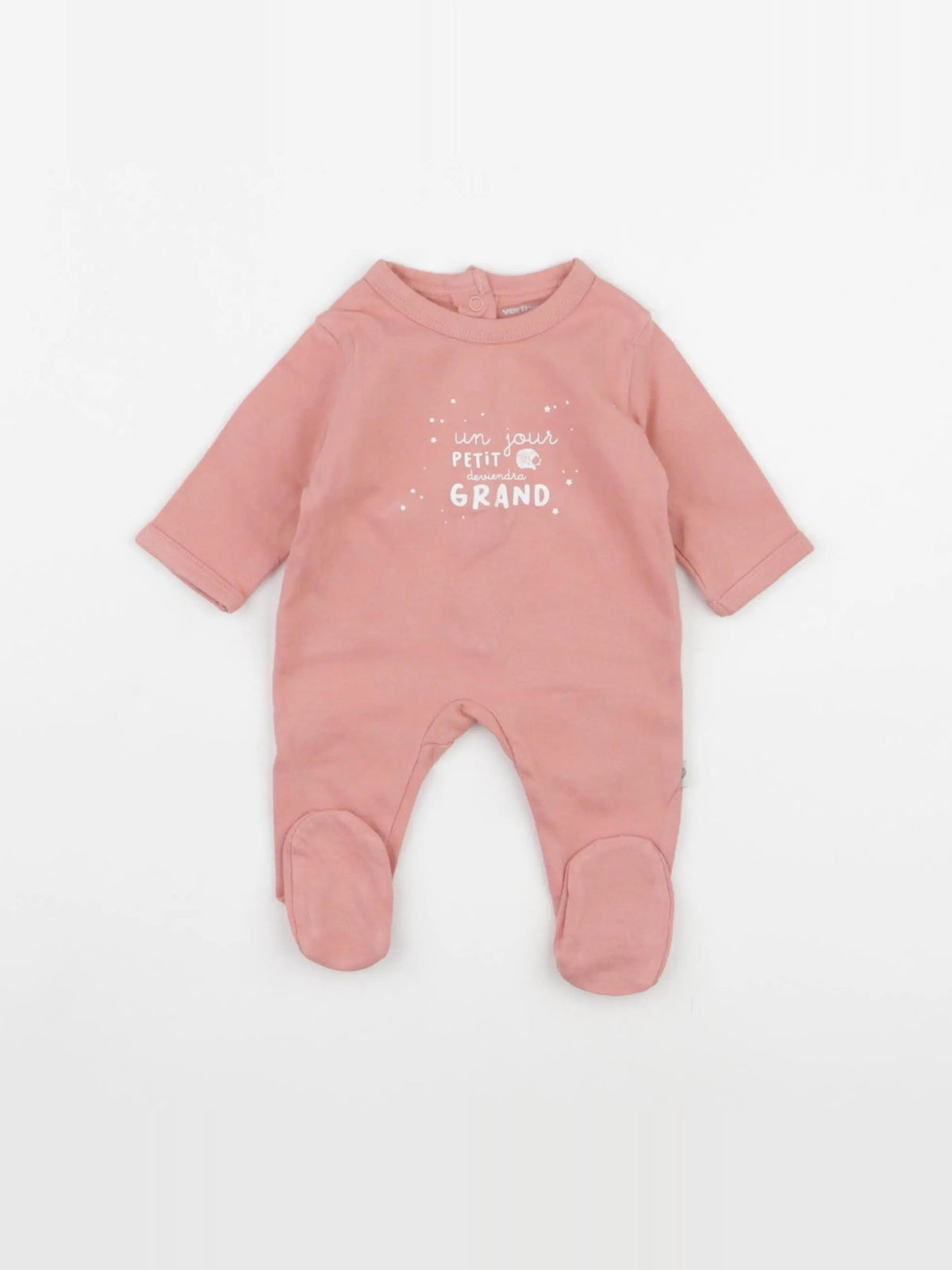 Vertbaudet - pyjama coton rose - 0 mois