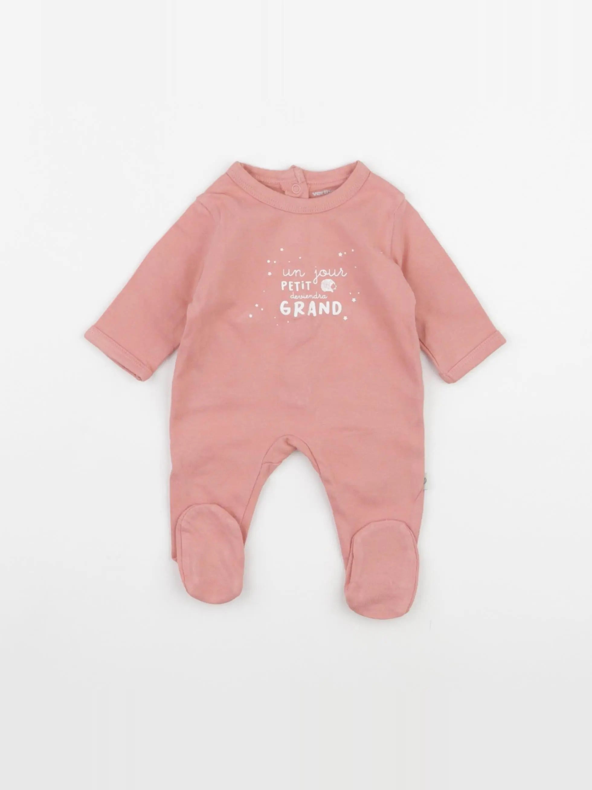 Vertbaudet - pyjama coton rose - 0 mois