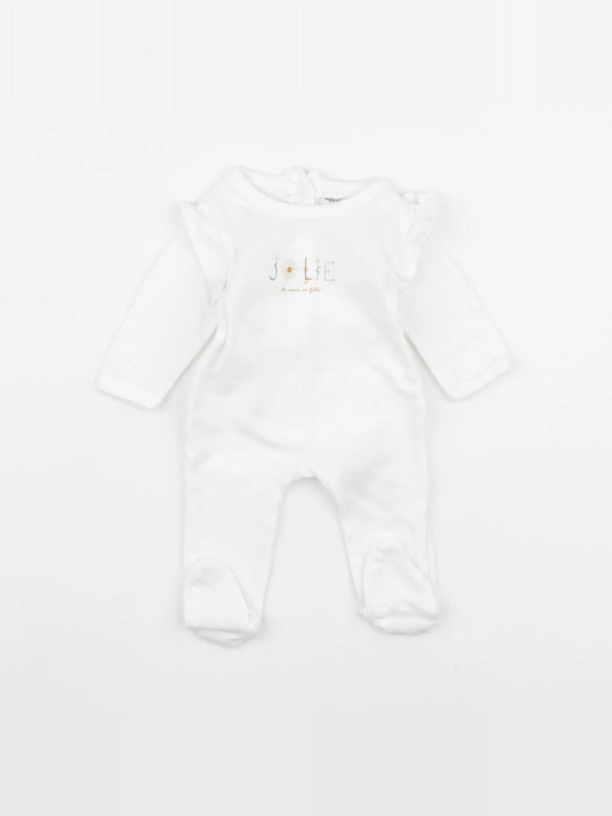 Vertbaudet - pyjama coton blanc - 0 mois