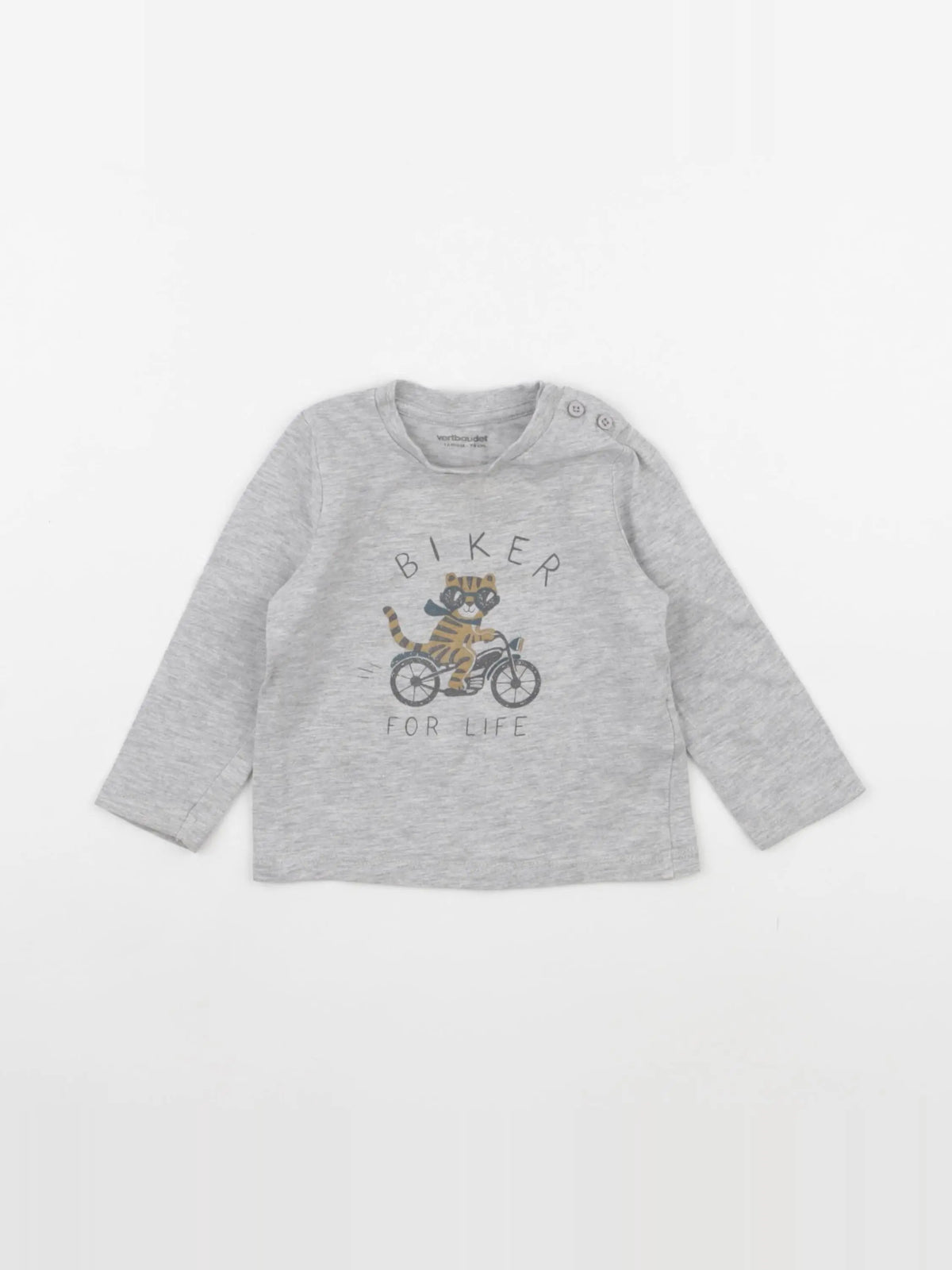 Vertbaudet - tee-shirt gris - 12 mois