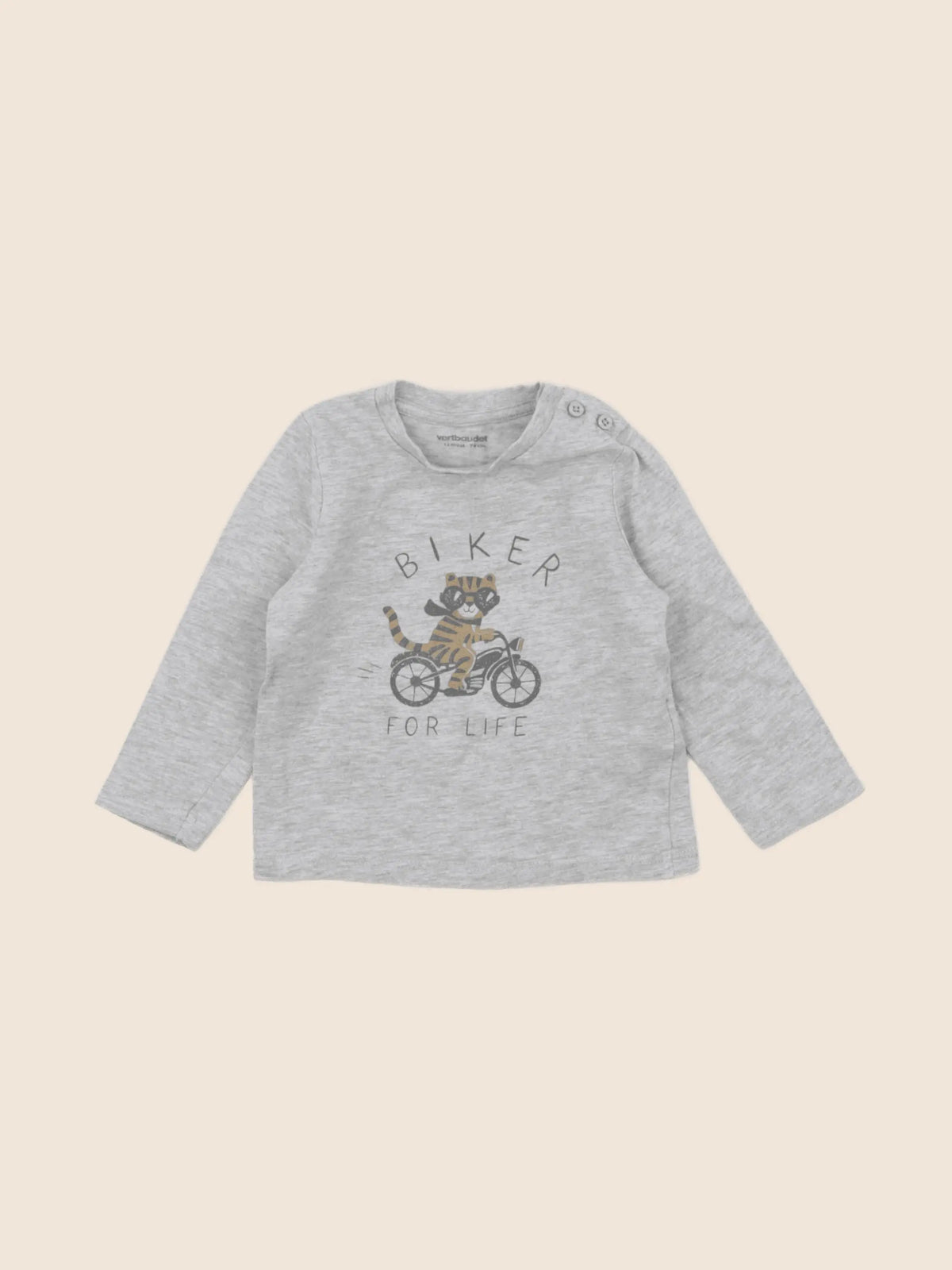 Vertbaudet - tee-shirt gris - 12 mois