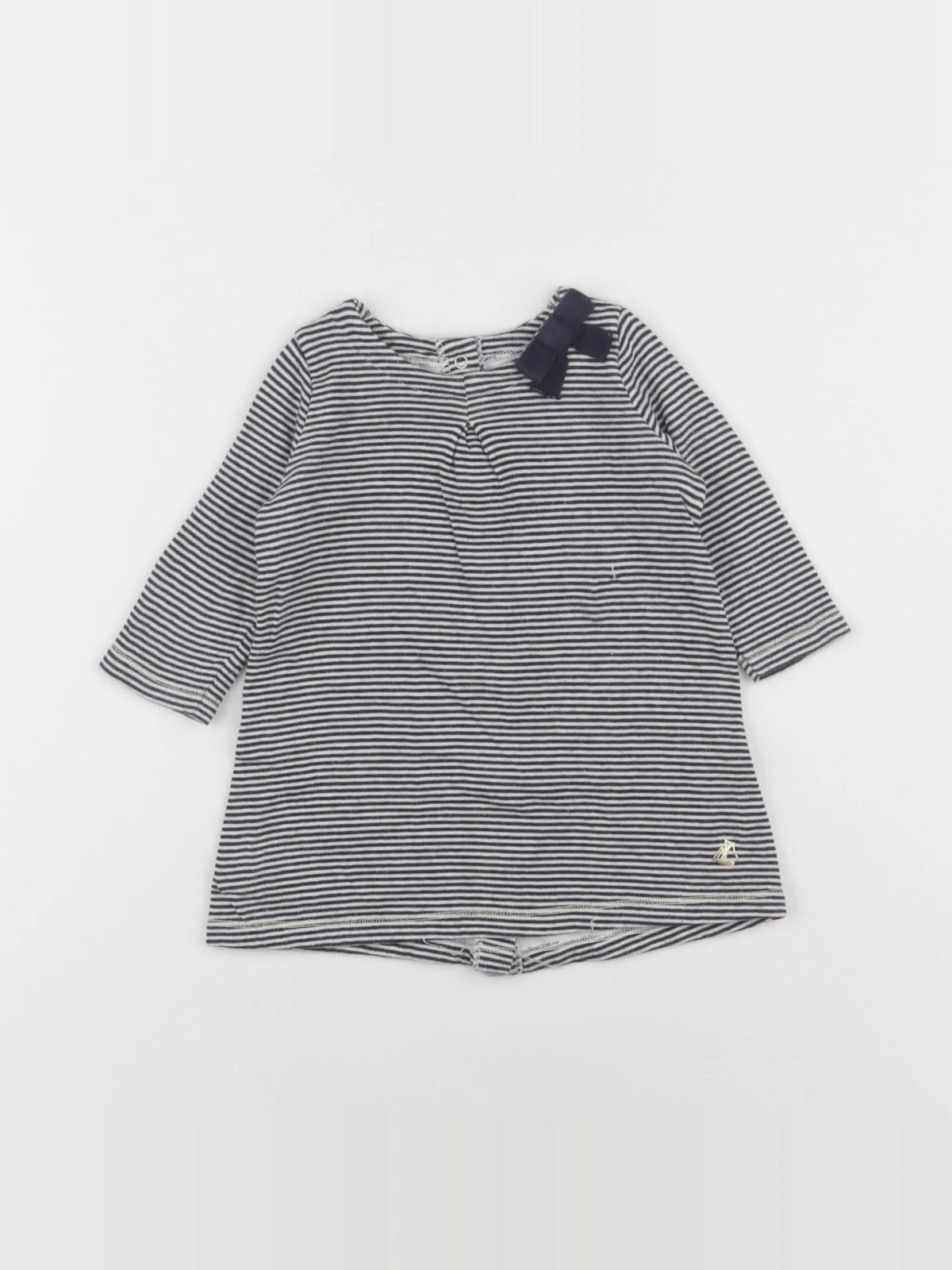 Petit Bateau - robe blanc, bleu - 6 mois