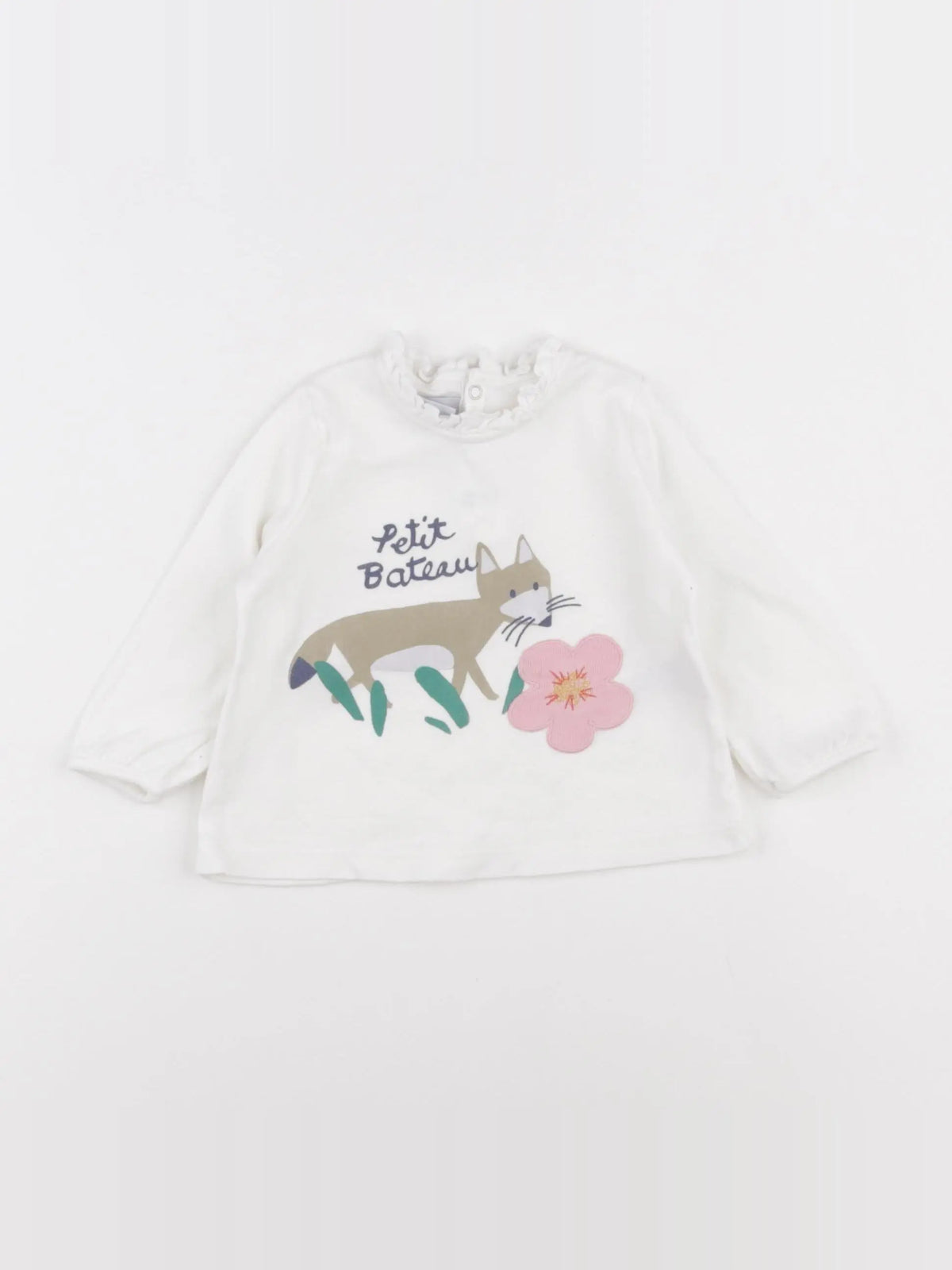Petit Bateau - tee-shirt blanc - 6 mois