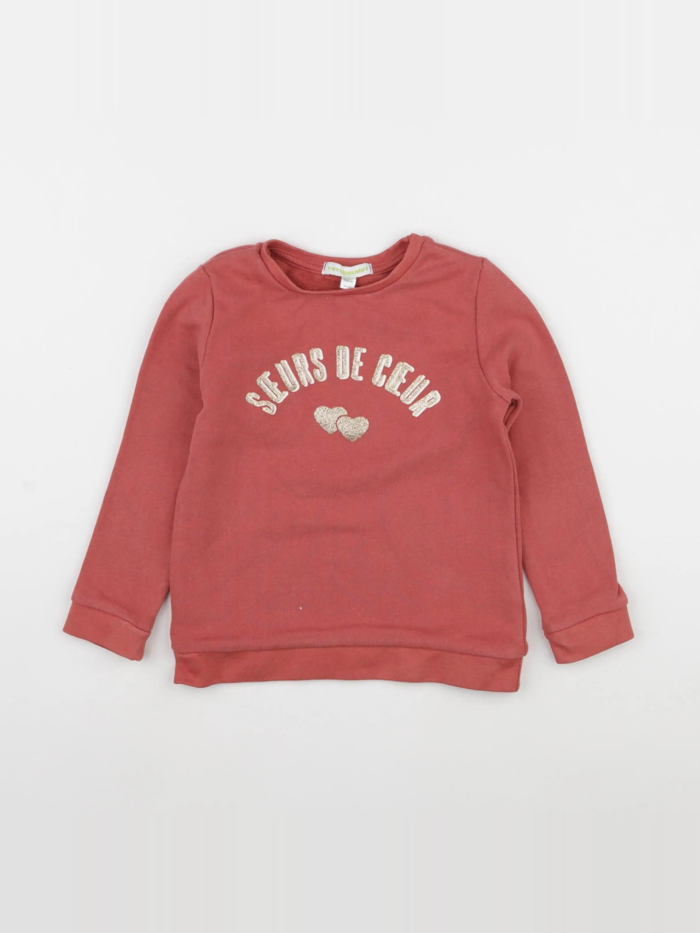 Vertbaudet - sweat rose - 4 ans