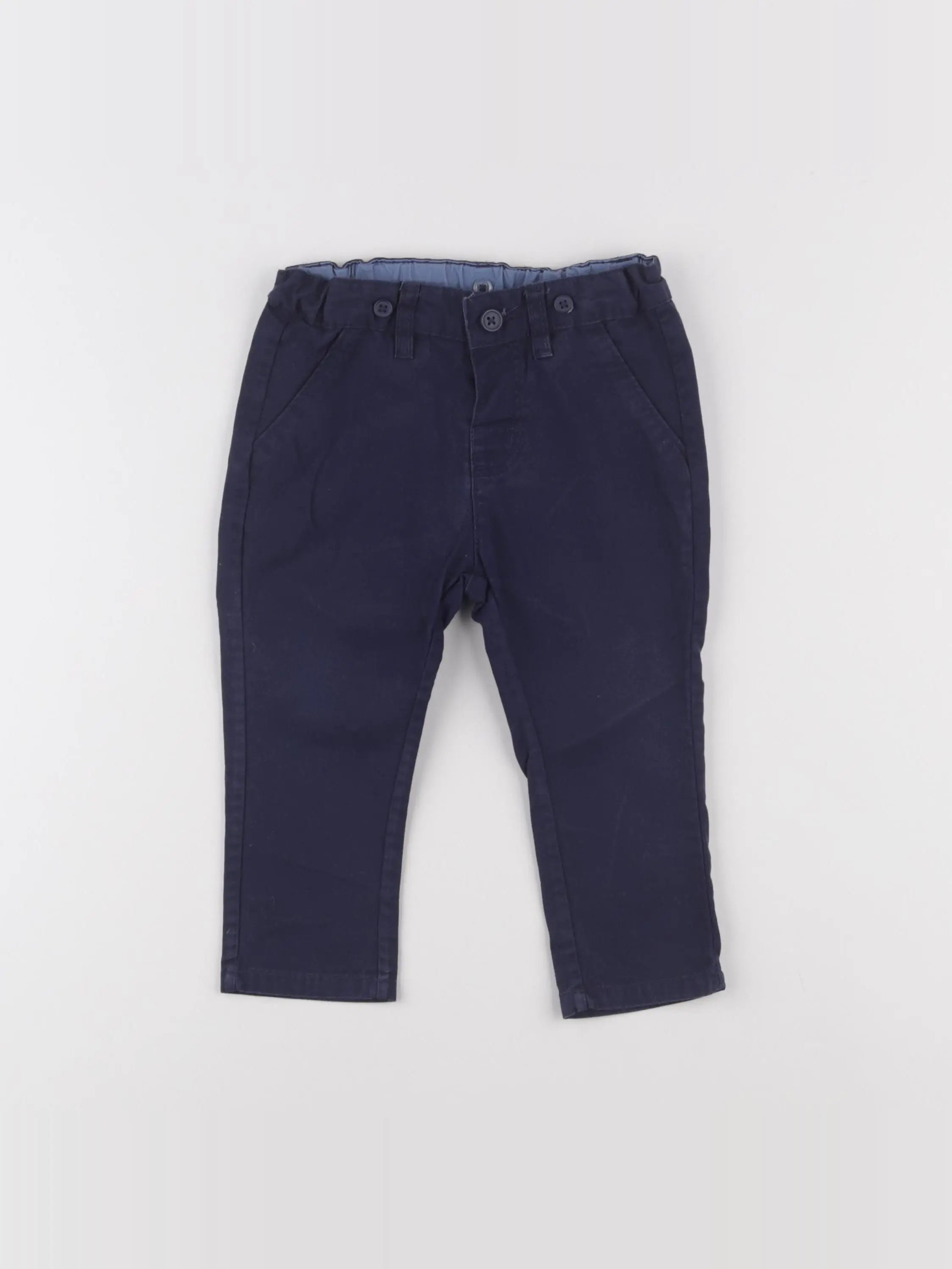 H&M - pantalon bleu - 12/18 mois