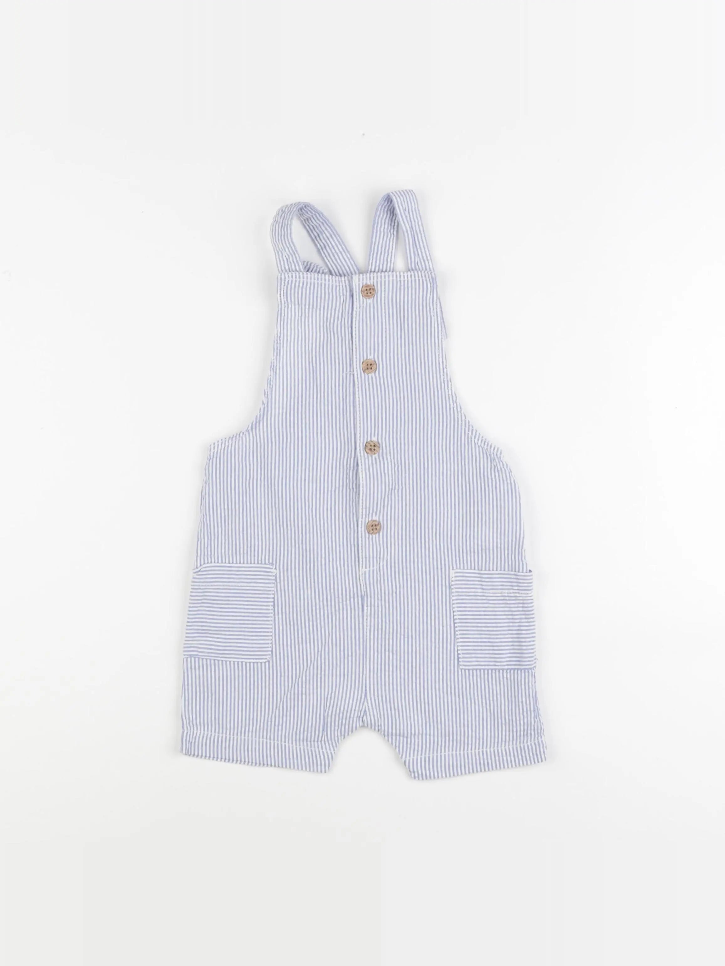 H&M - combinaison bleu, blanc - 9/12 mois