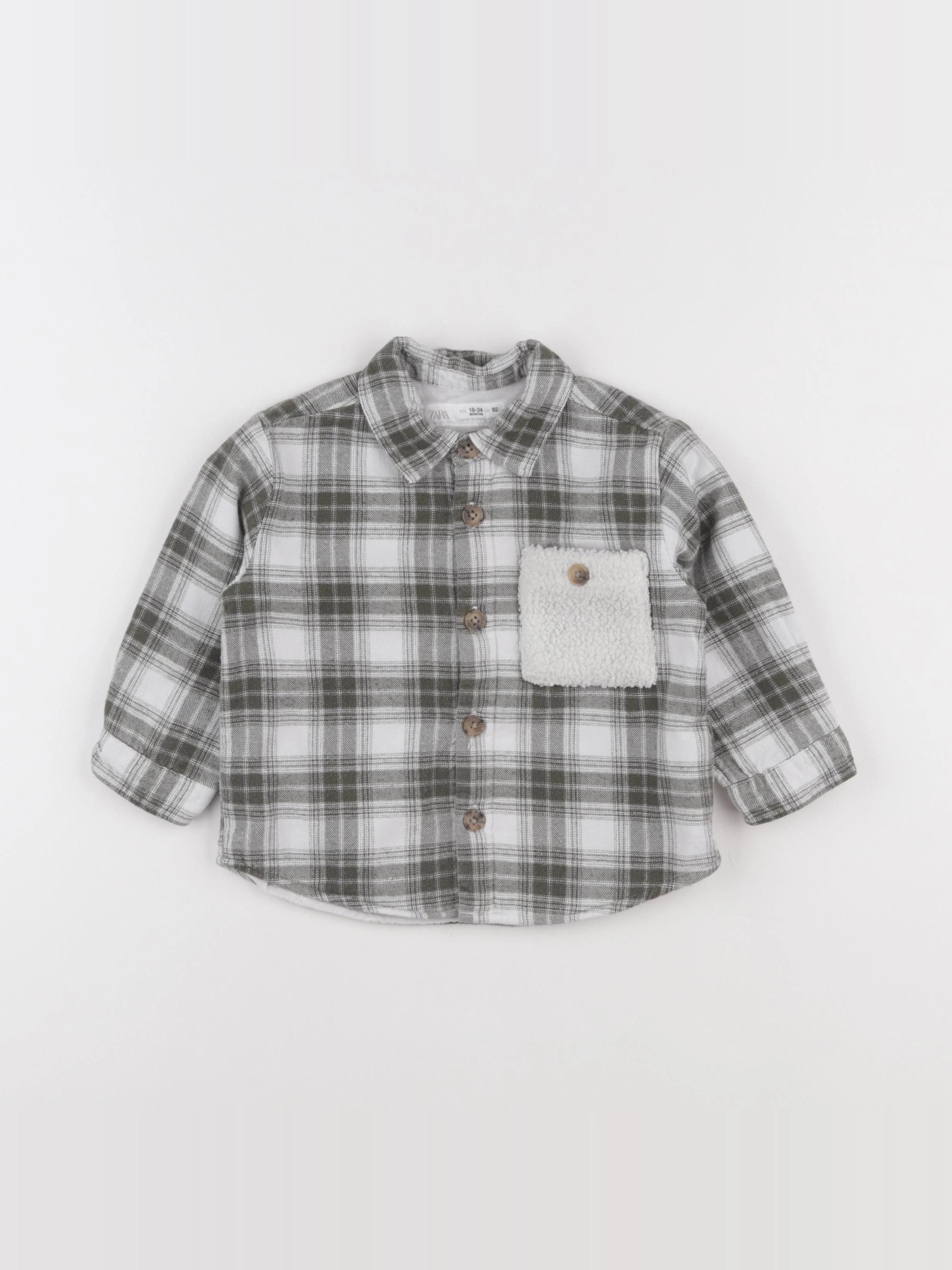 Zara - chemise vert - 18/24 mois