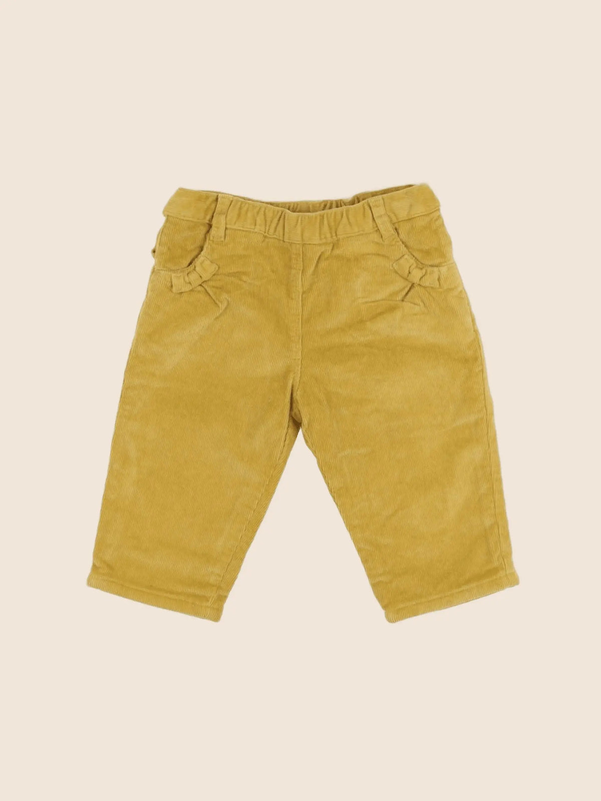 Petit Bateau - pantalon doublé jaune - 6 mois